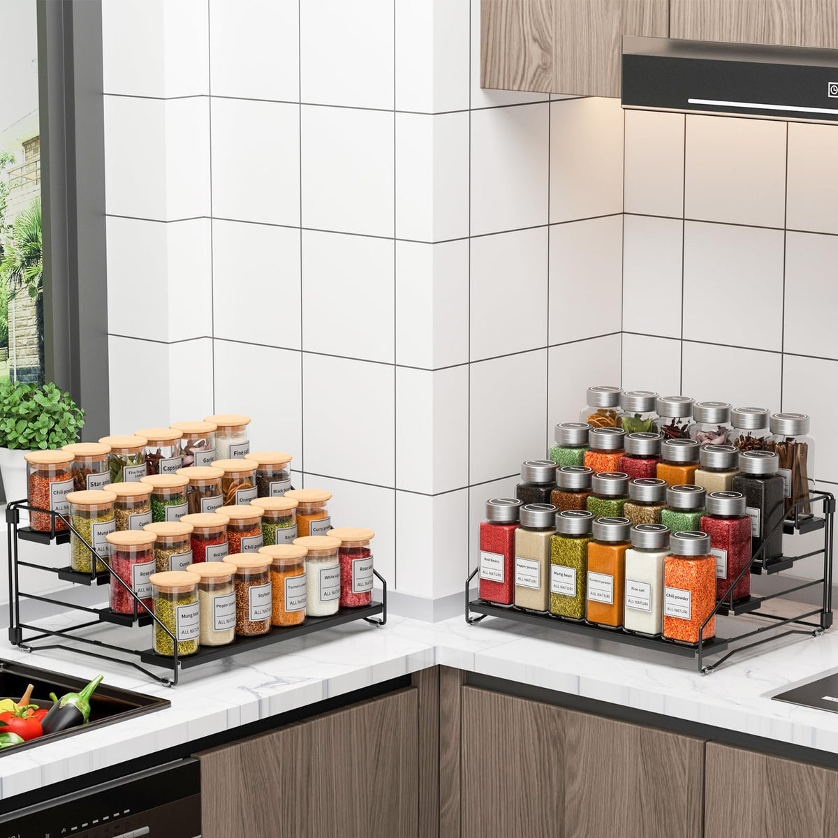 4 Tier Spice Rack Organizer for Cabinet