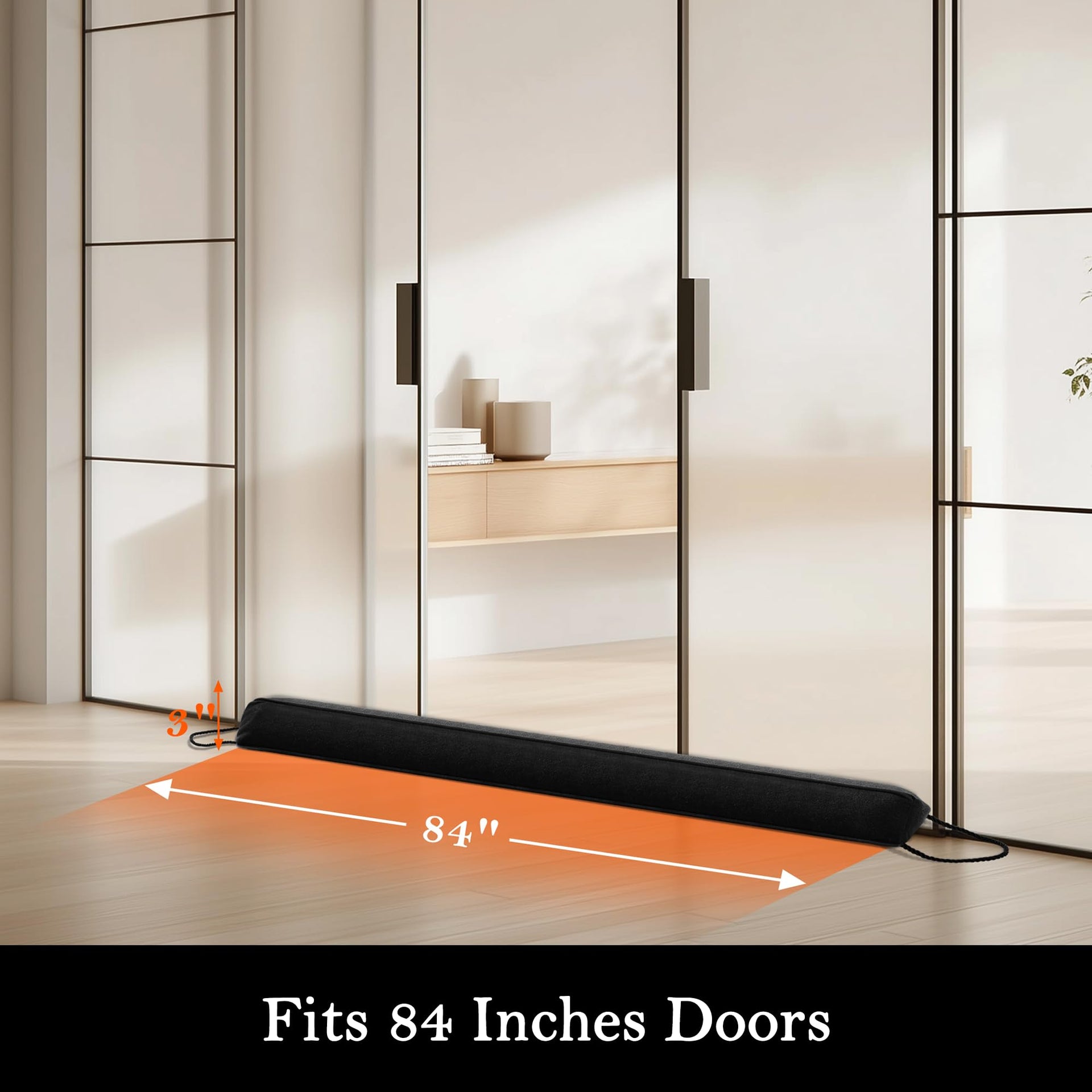 Door Draft Stopper with Removable Washable Cover