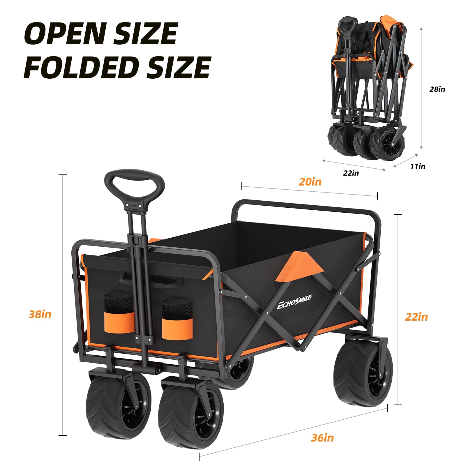 Heavy Duty 350 Lbs Capacity Collapsible Wagon