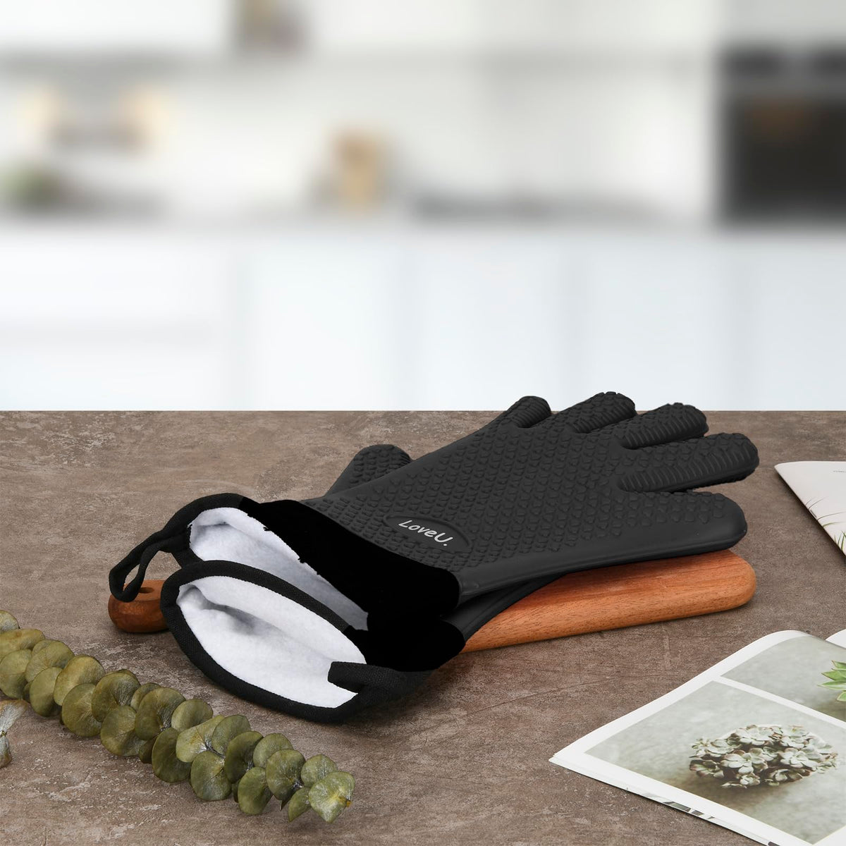 Silicone Oven Mitts Gloves (2 Count)