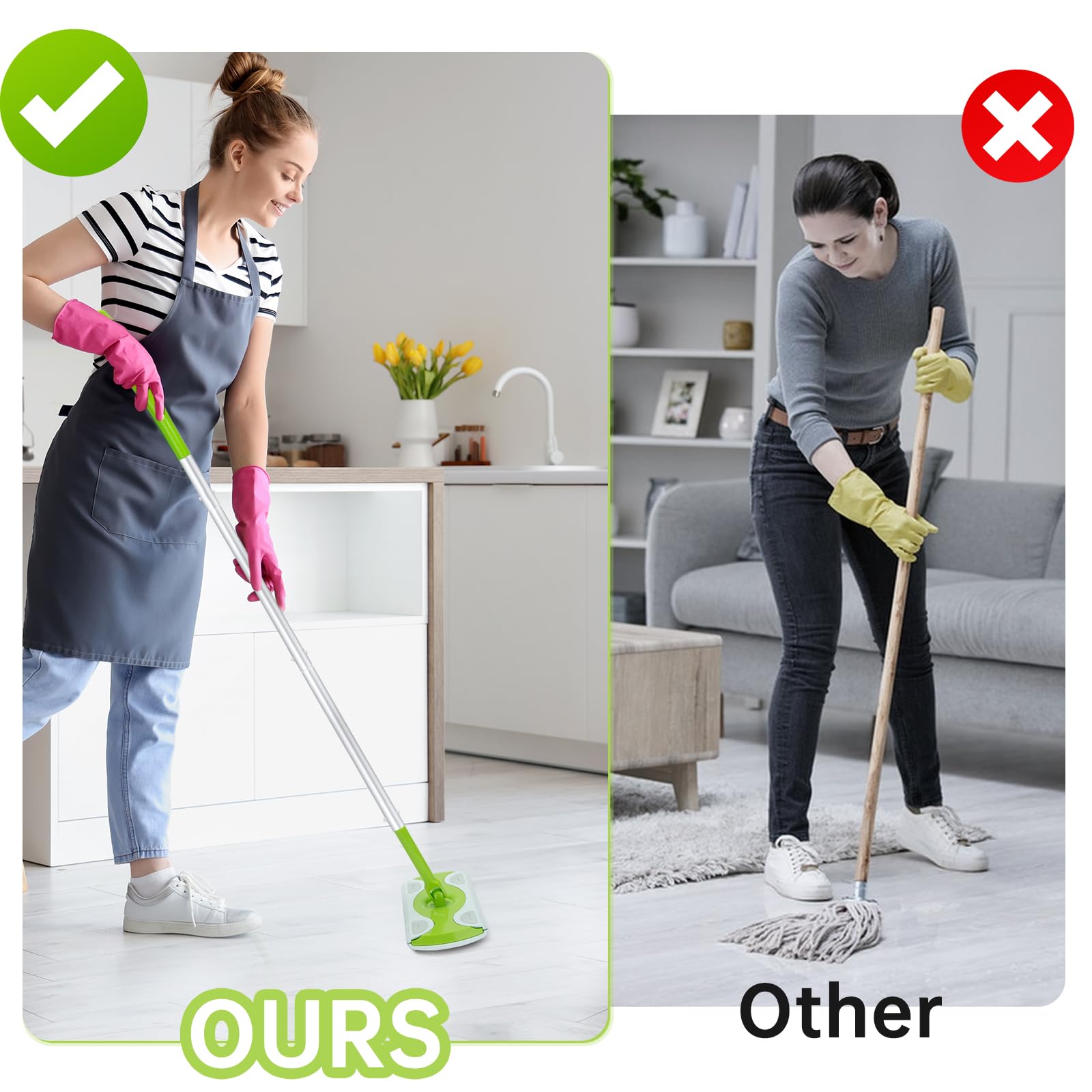 Mop Handle Compatible with Swiffer (5 Count)