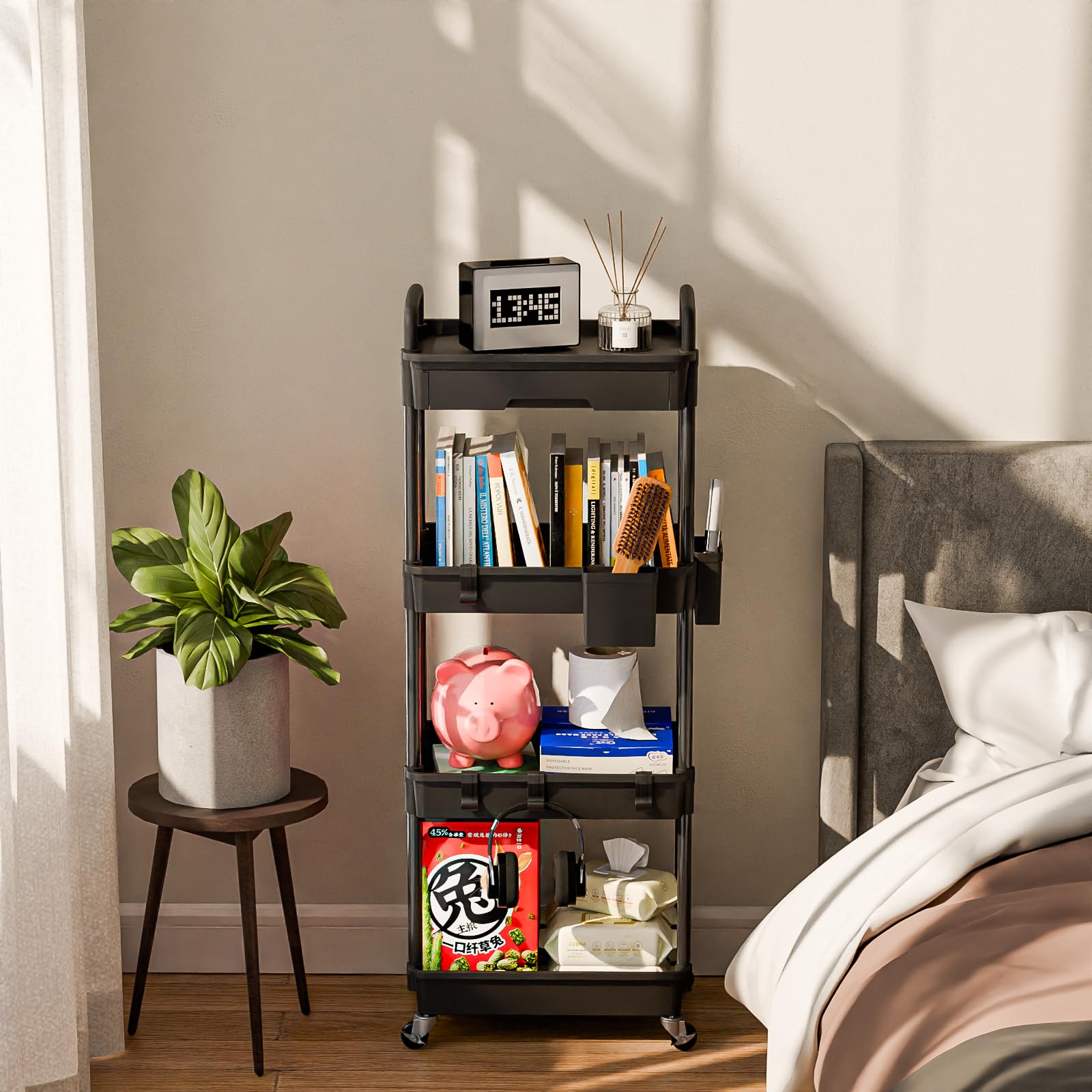 4 Tier Rolling Cart Organizer