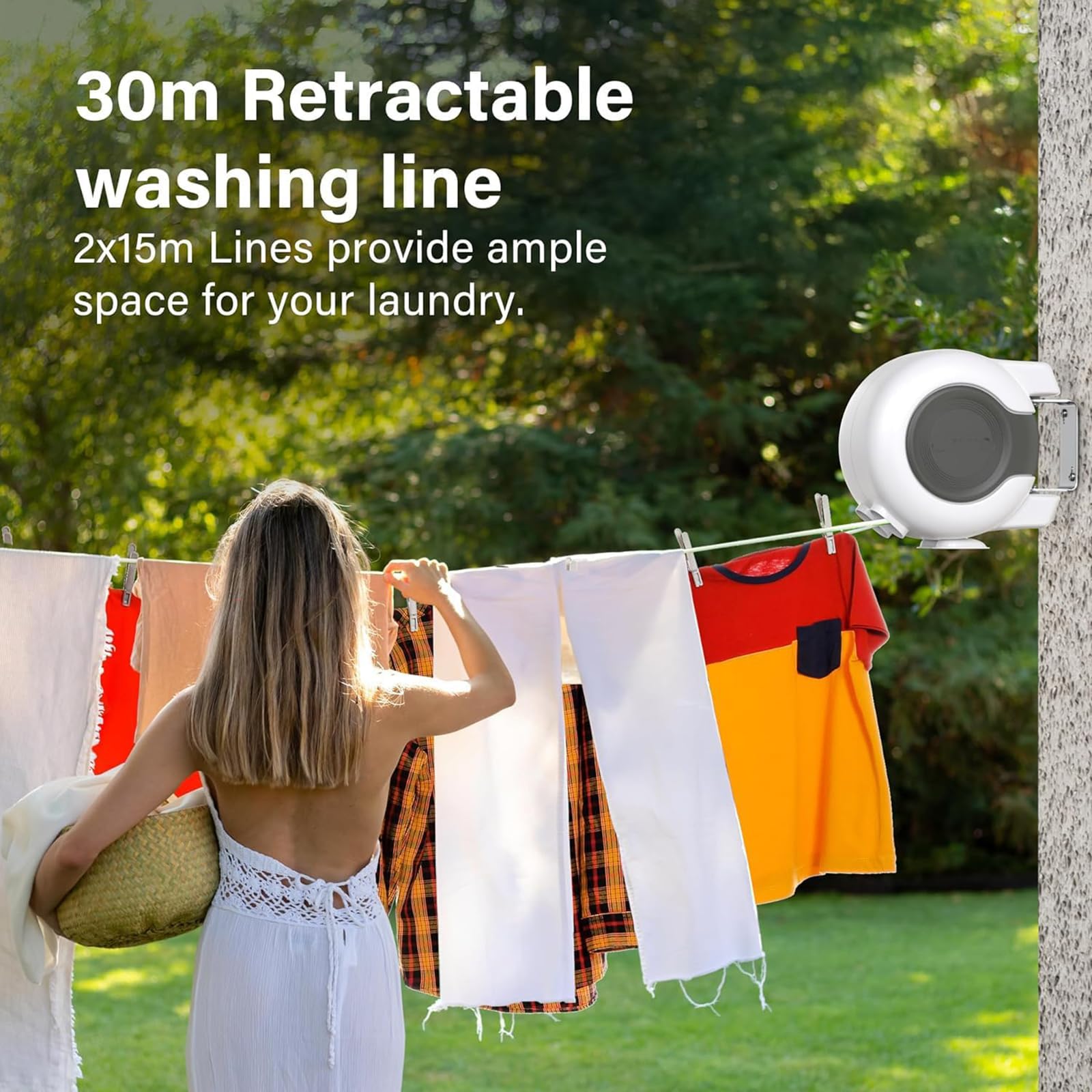 Retractable Double Clothesline (98 Foot)