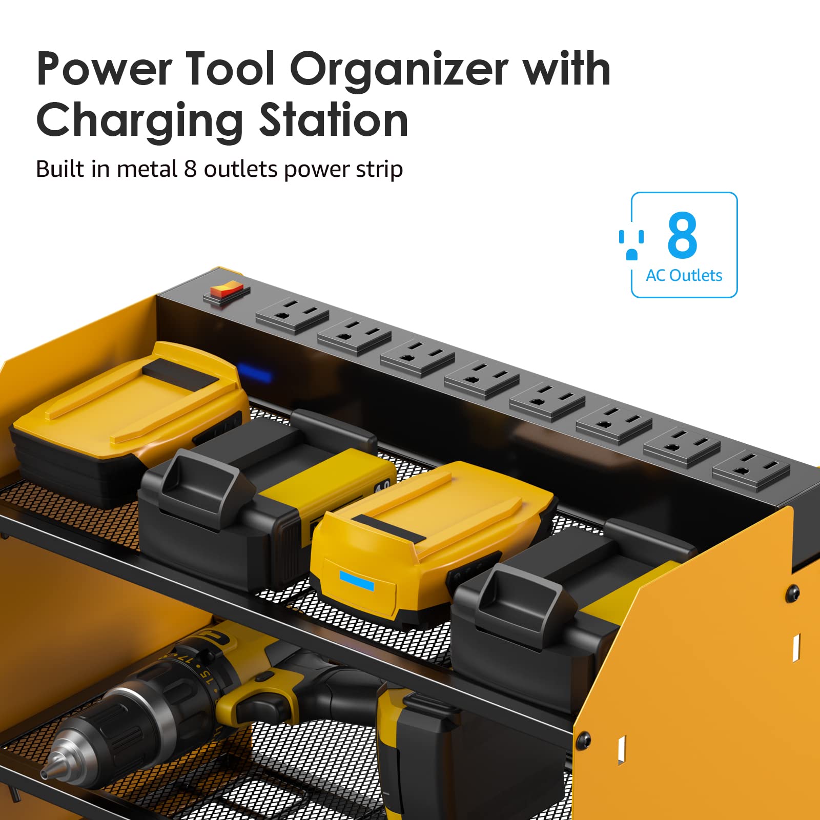 Wall Mount Modular Tool Charging Organizer
