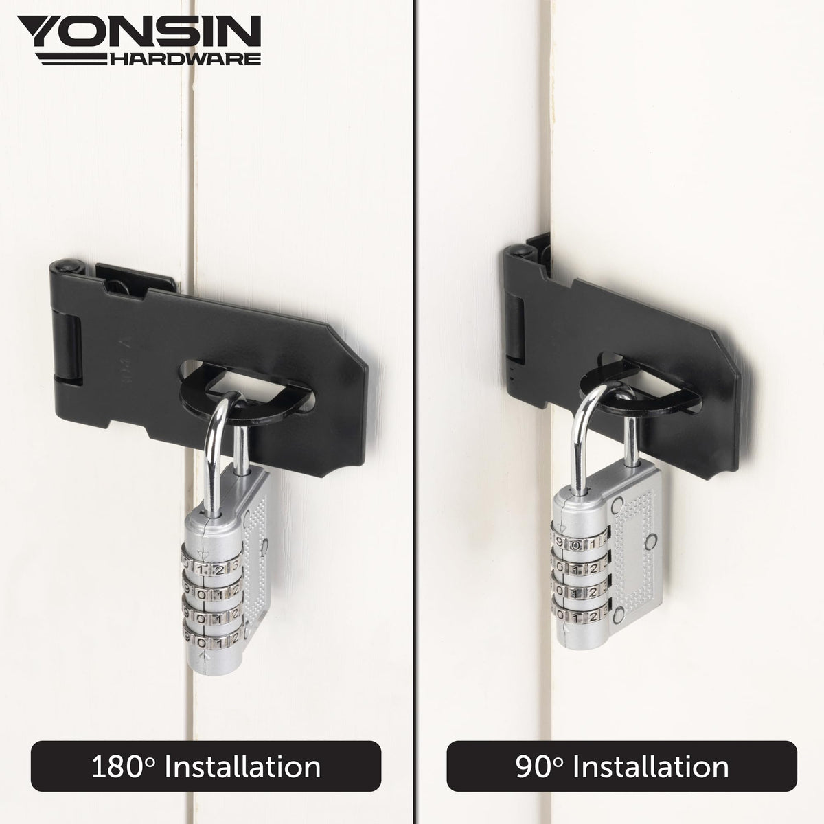 3" Door Padlock Safety Hasp Latch 2 Pcs