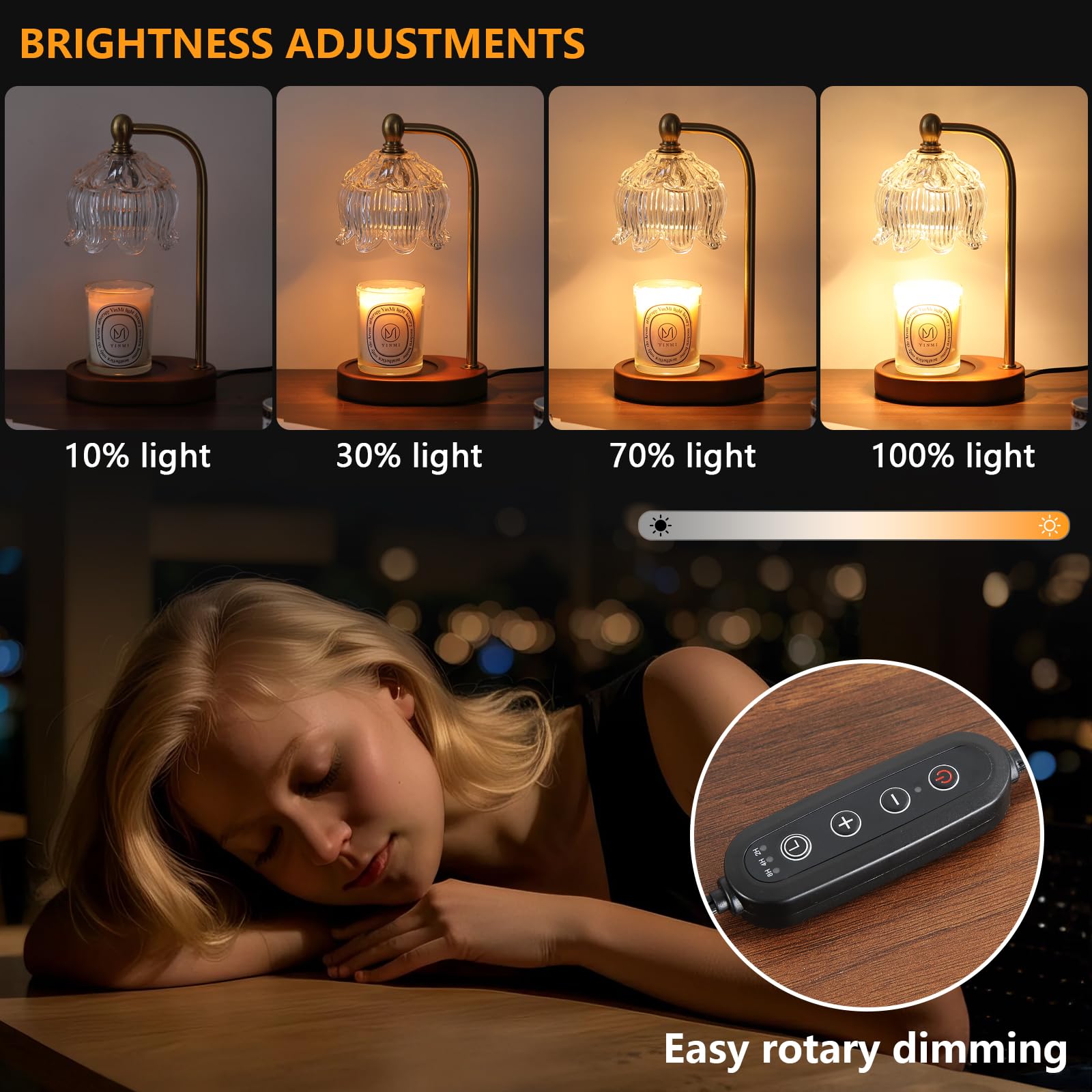 Candle Warmer Lamp with Timer Dimmable