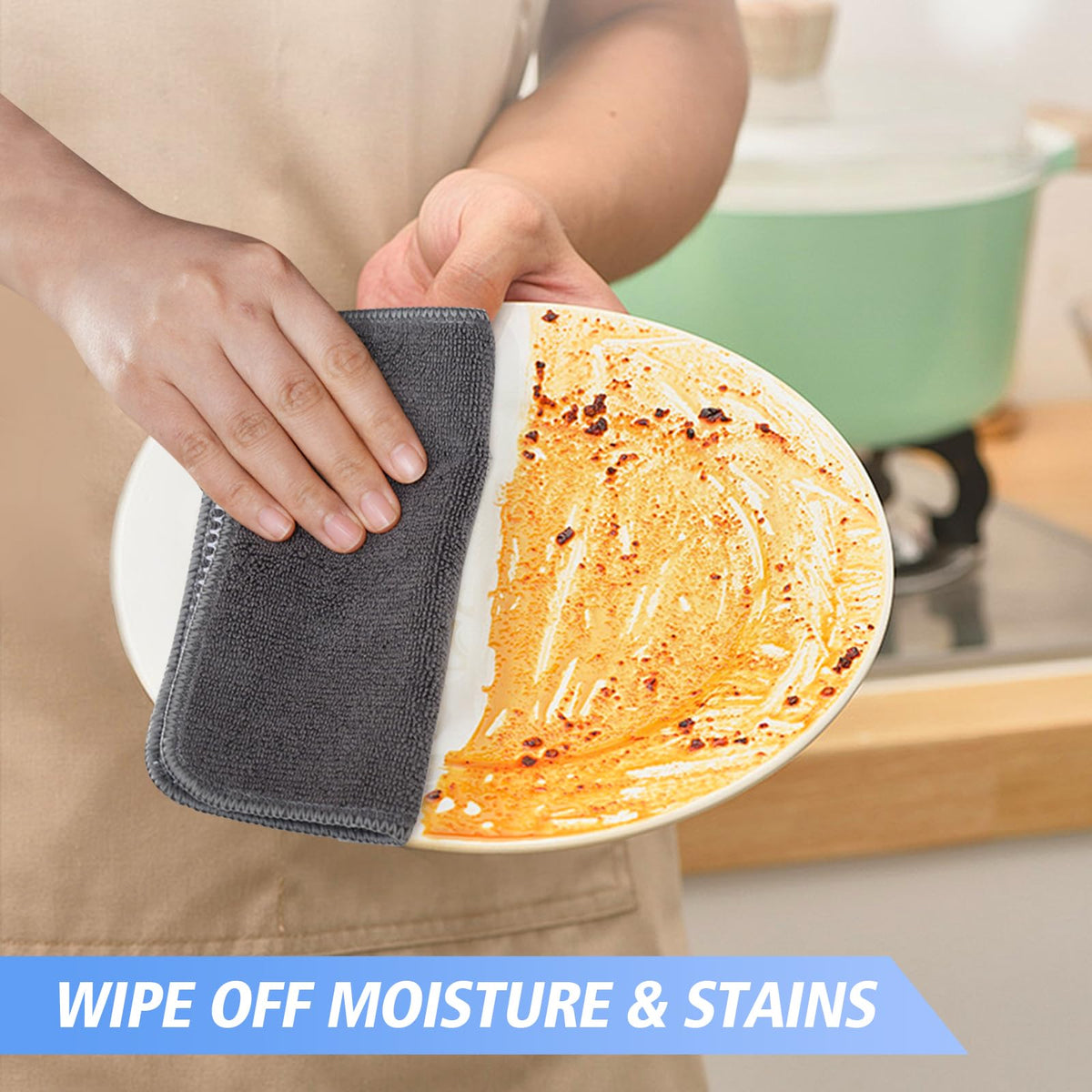 Dish Cloths for Washing Dishes with Scrub Side (9 Count)