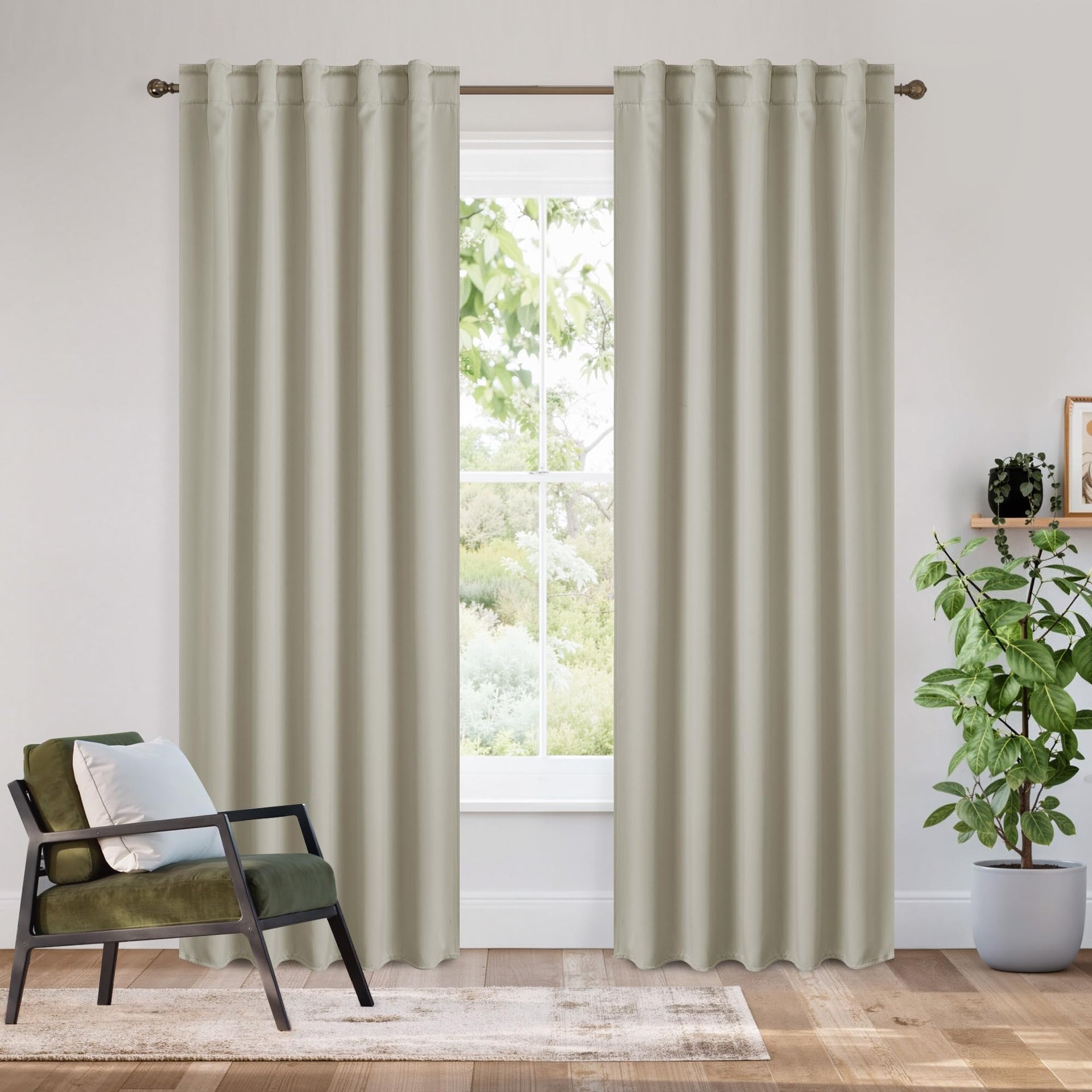 Bedroom Blackout Curtains 80 inches Long (2 Count)