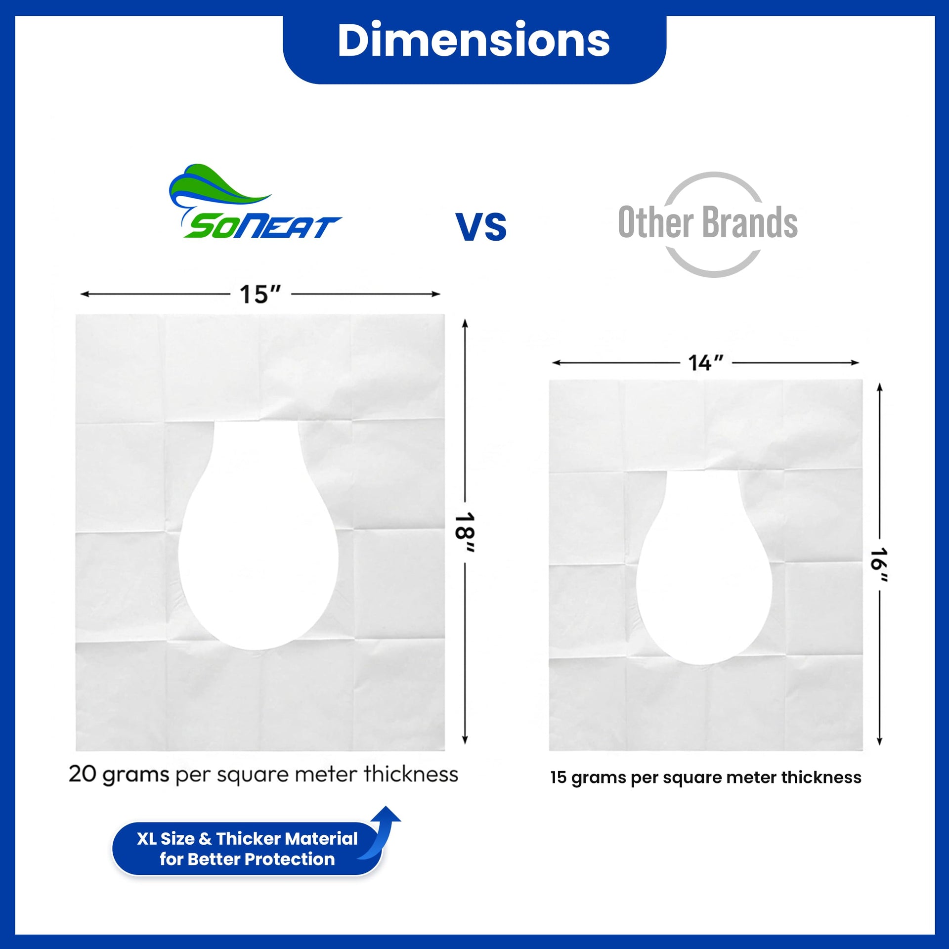 Disposable Toilet Seat Covers Flushable XL 50 Pack (50 Count)