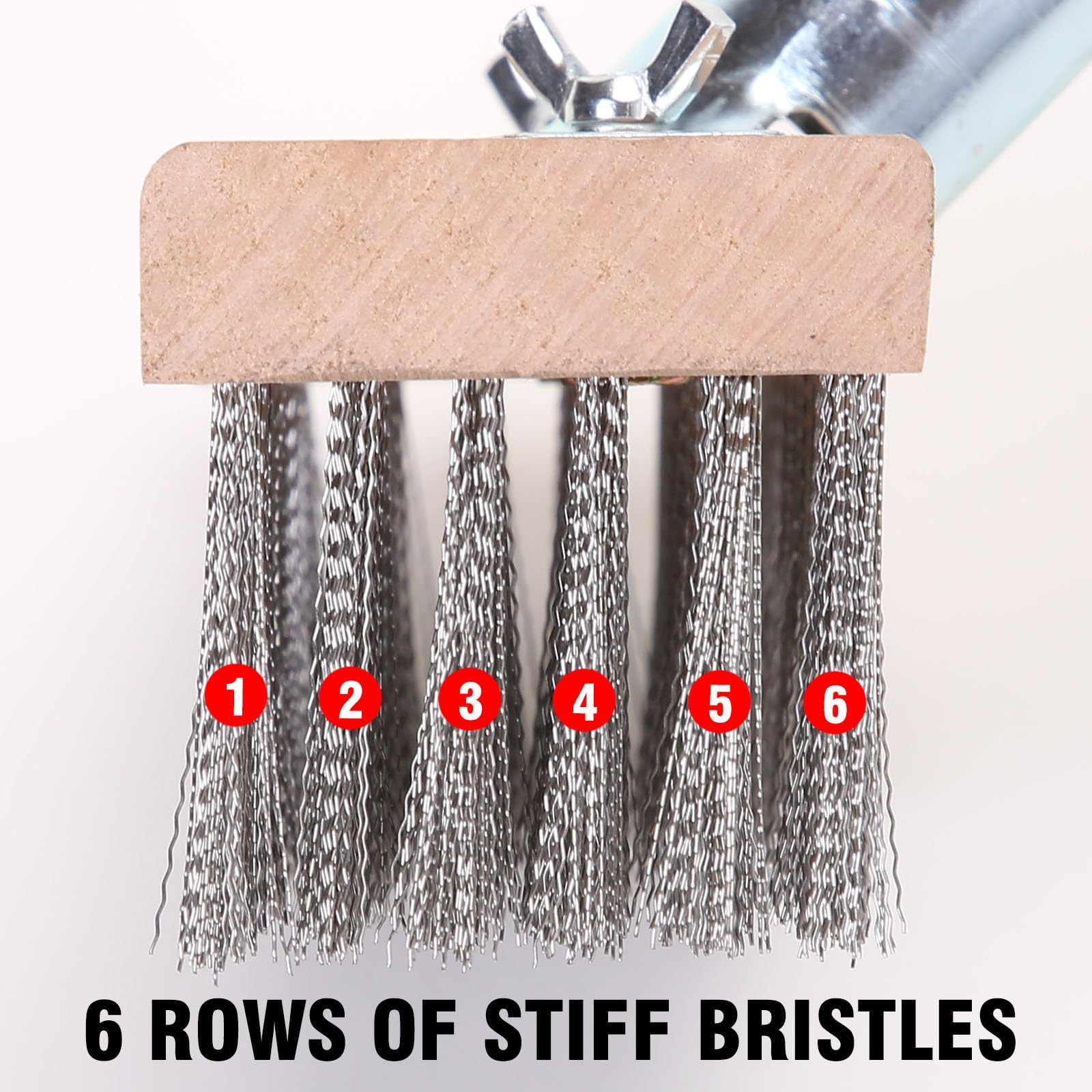 Stainless Steel Wire Scrub Brush with 63" Long Handle (2 Count)