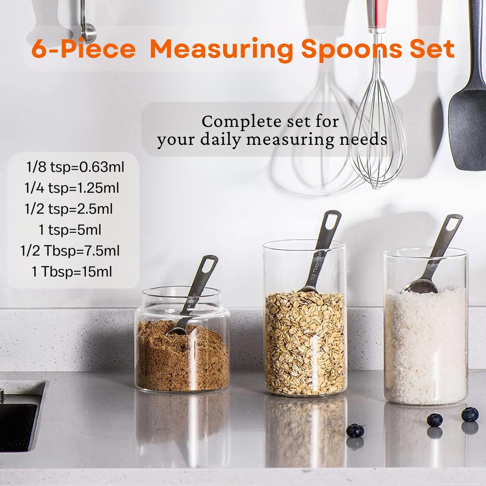 11PCS Measuring Spoons Set Stainless 1 tbsp