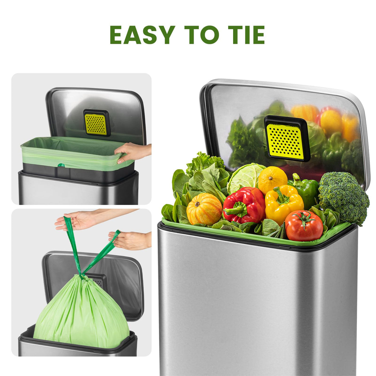 13 Gallon Compostable Drawstring Kitchen Waste Bag (30 Count)