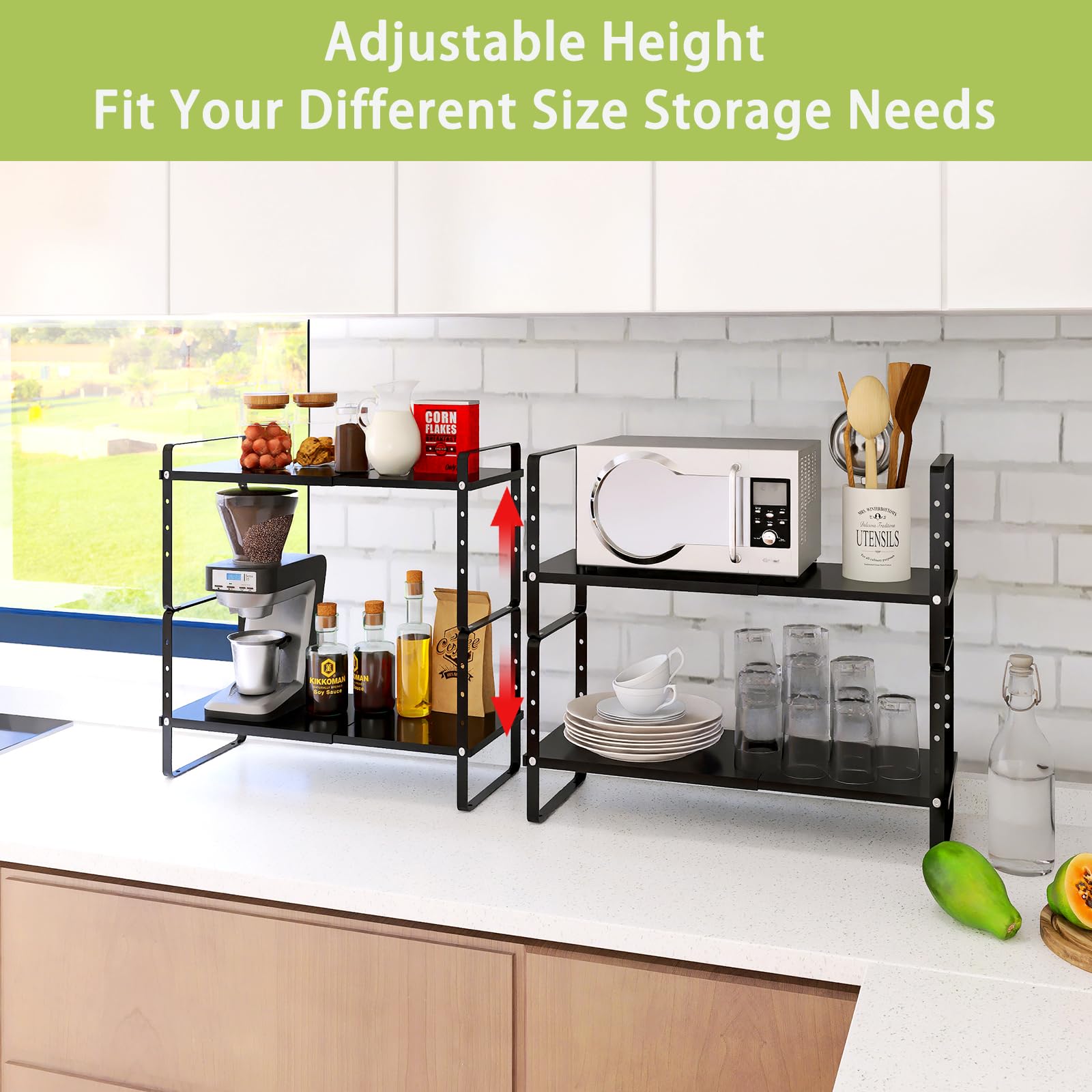 Expandable Cabinet Shelf Organizer Rack (2 Count)