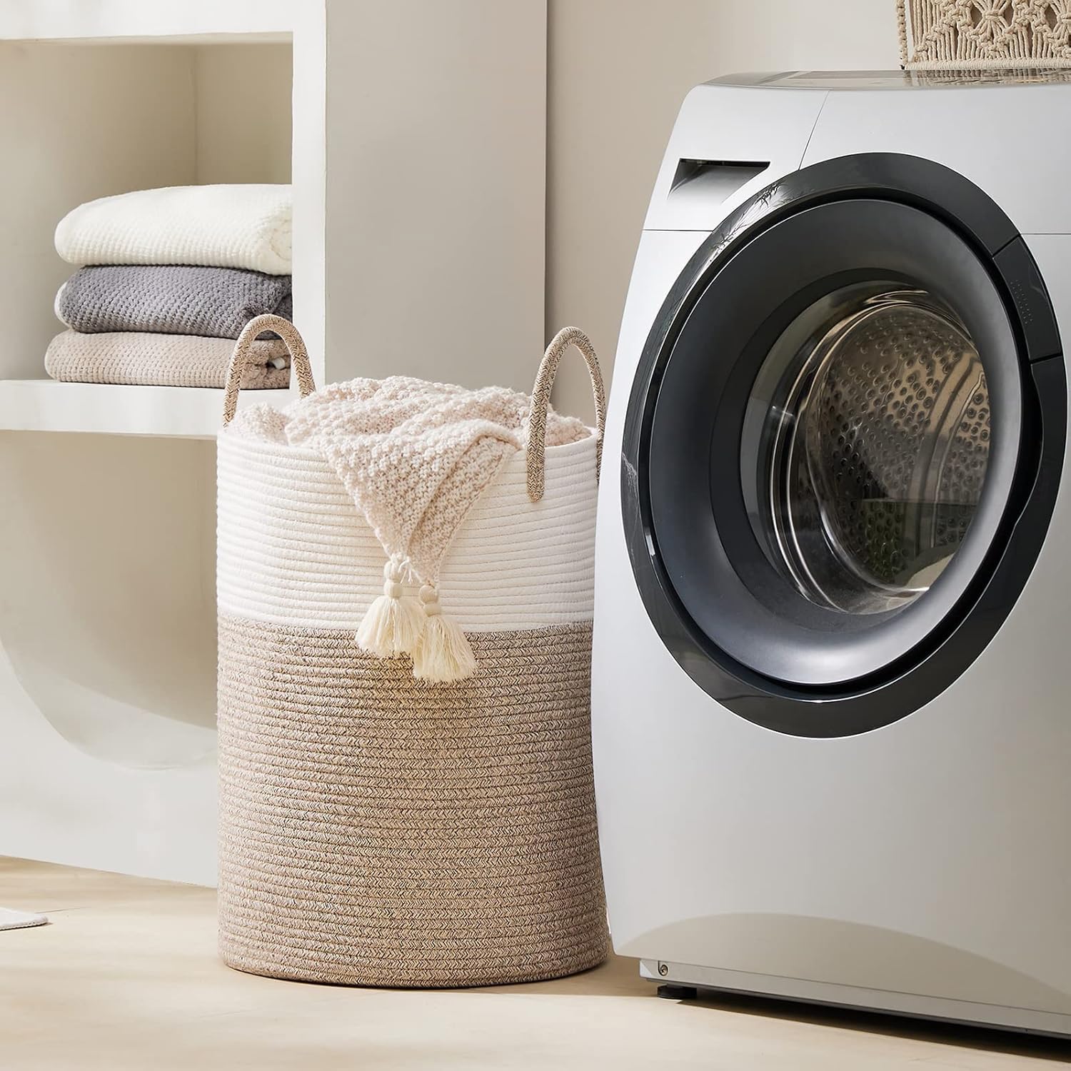 Cotton Rope Laundry Hamper Basket - ModHome Supplies