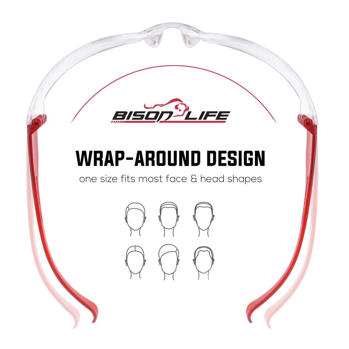 Clear Lens Red Temple Protective Safety Glasses (144 Count)