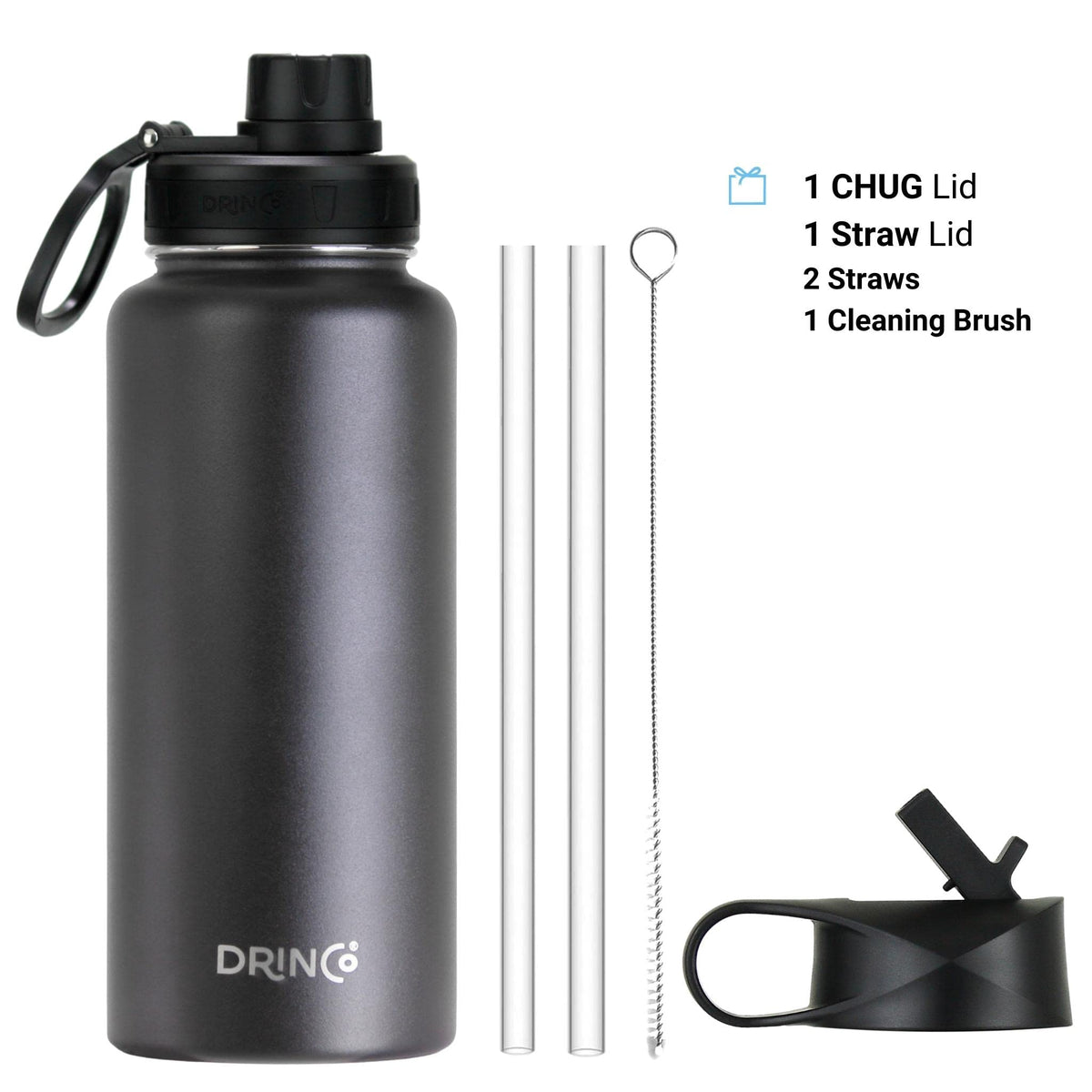 Stainless Steel Water Bottle Spout Lid Vacuum Insulated Double Wall Water Bottle Wide Mouth