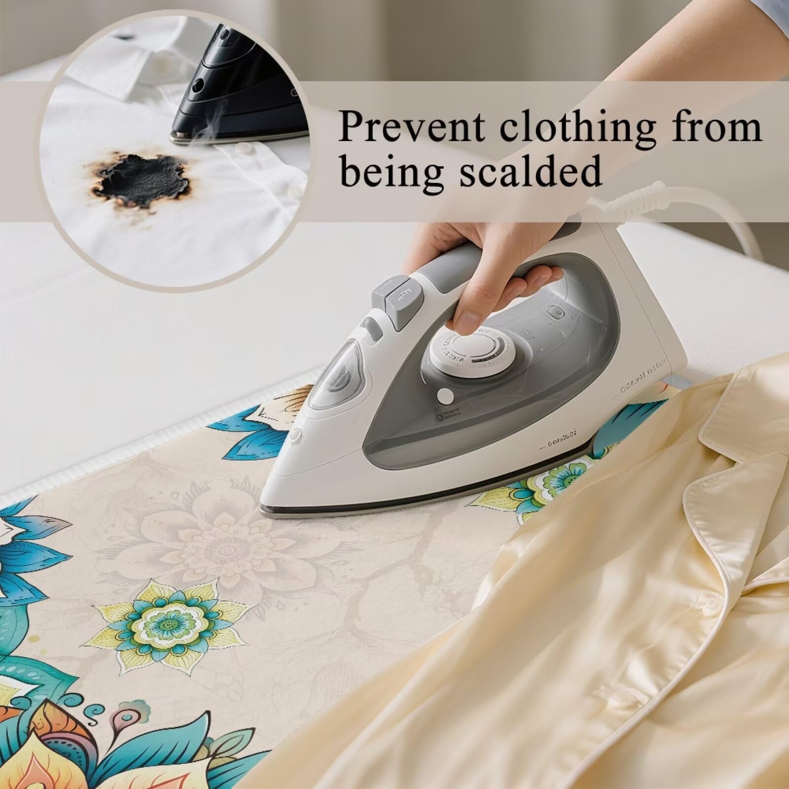 Bohemian Folding Ironing Mat Heat and Steam Resistant Dragonfly Ironing Pad 32 x 16 Inch Foldable Iron Mat for Table Top Washer