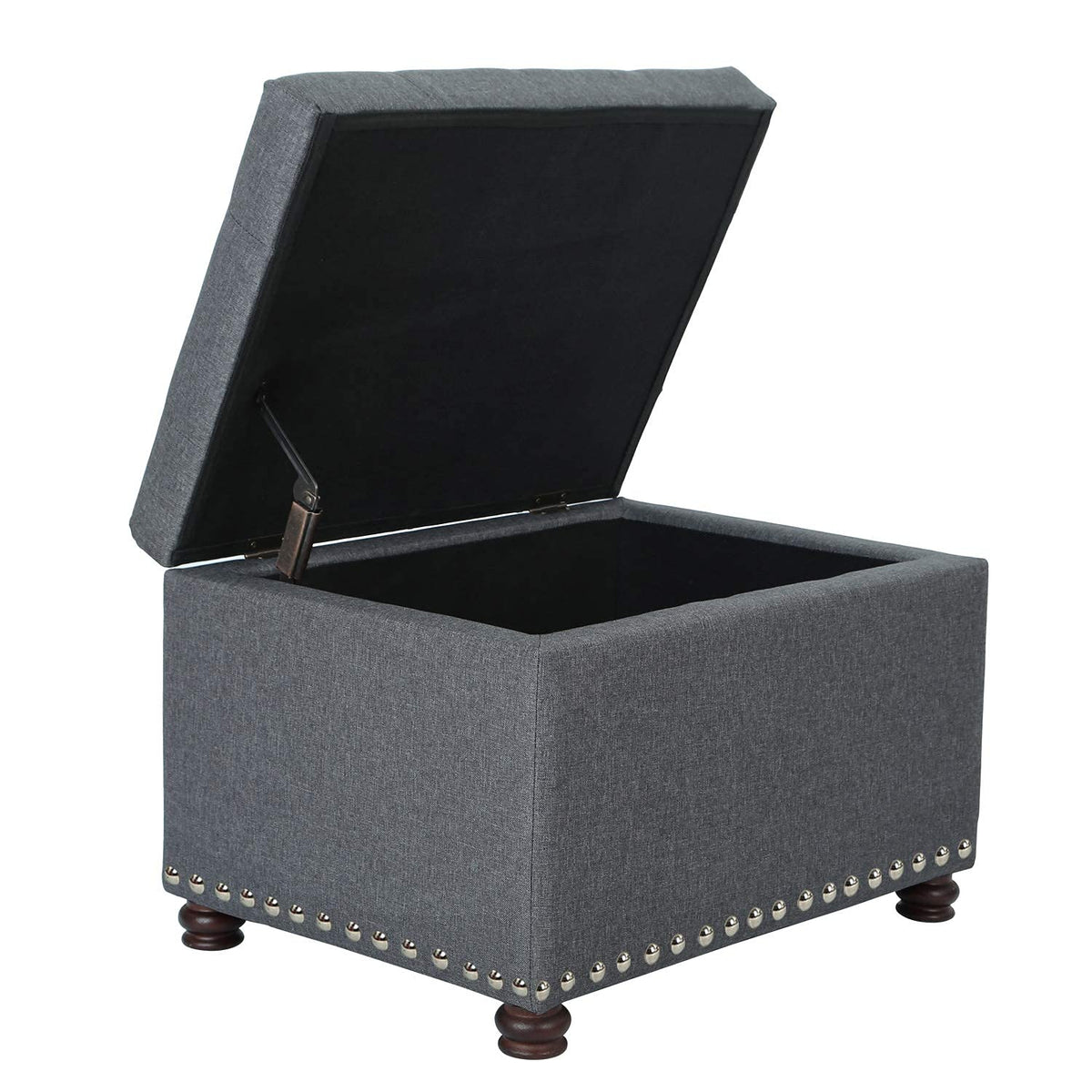 Storage Ottoman Bench Rectangular Fabric Organization Foot Rest