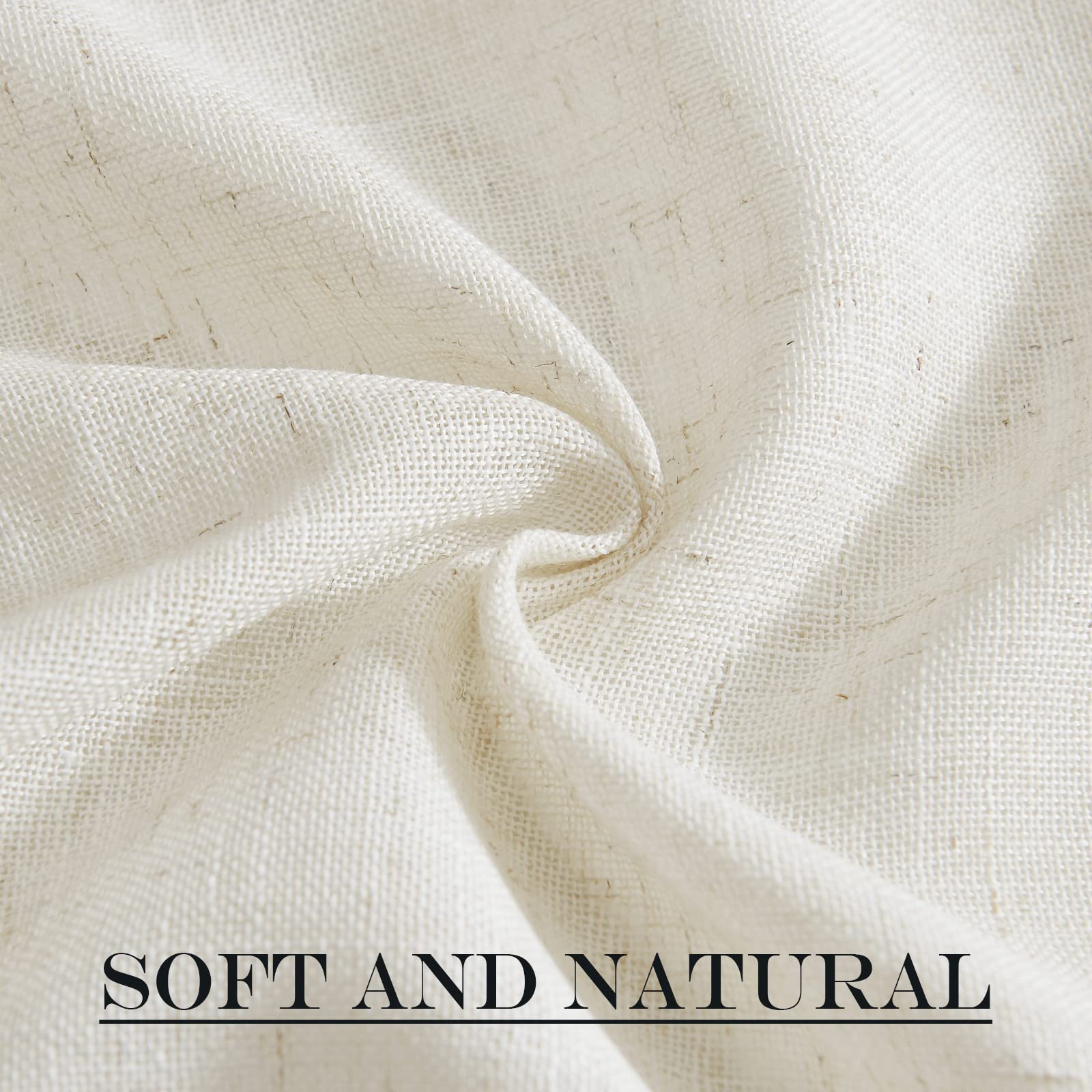 Linen Sheer Door Curtain Panel for French Front Window Glass