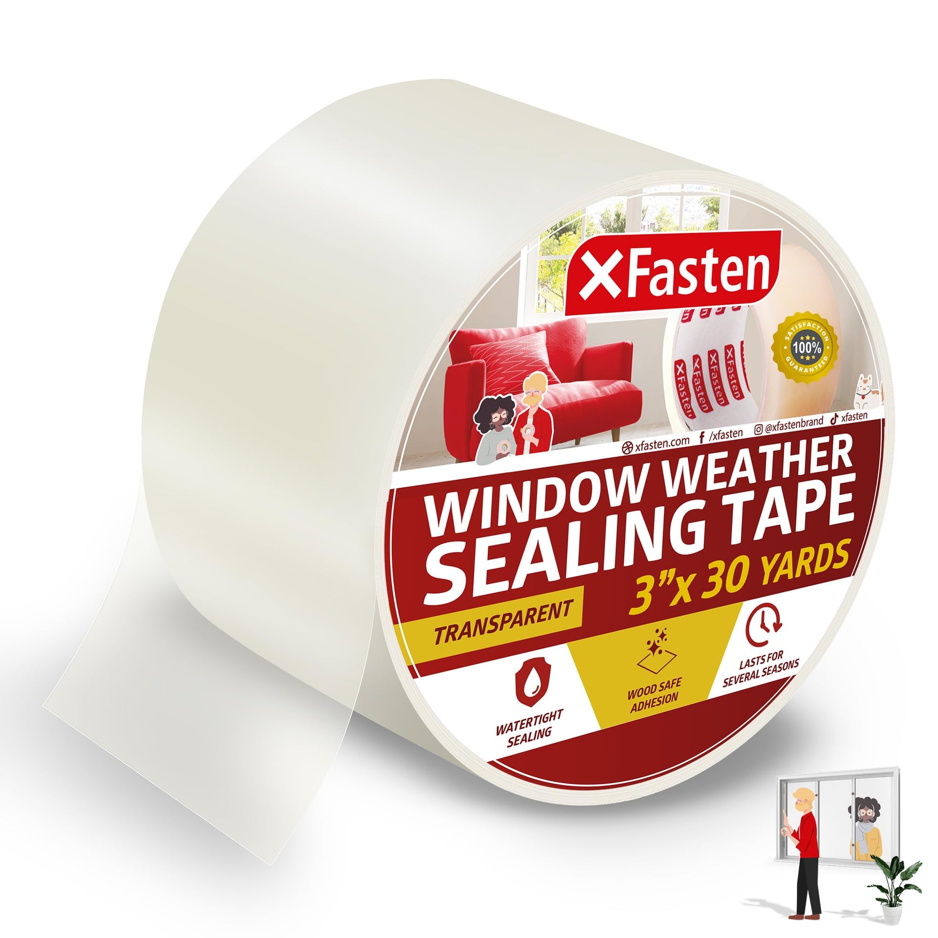 Window Sealing Tape for Winter 3” x 30 Yards RV Window Stripping for Winter