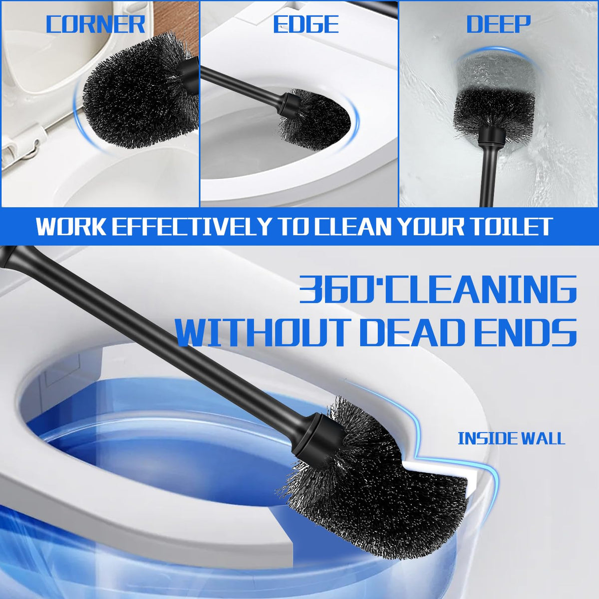4 Pack Toilet Brush and Holder (4 Count)