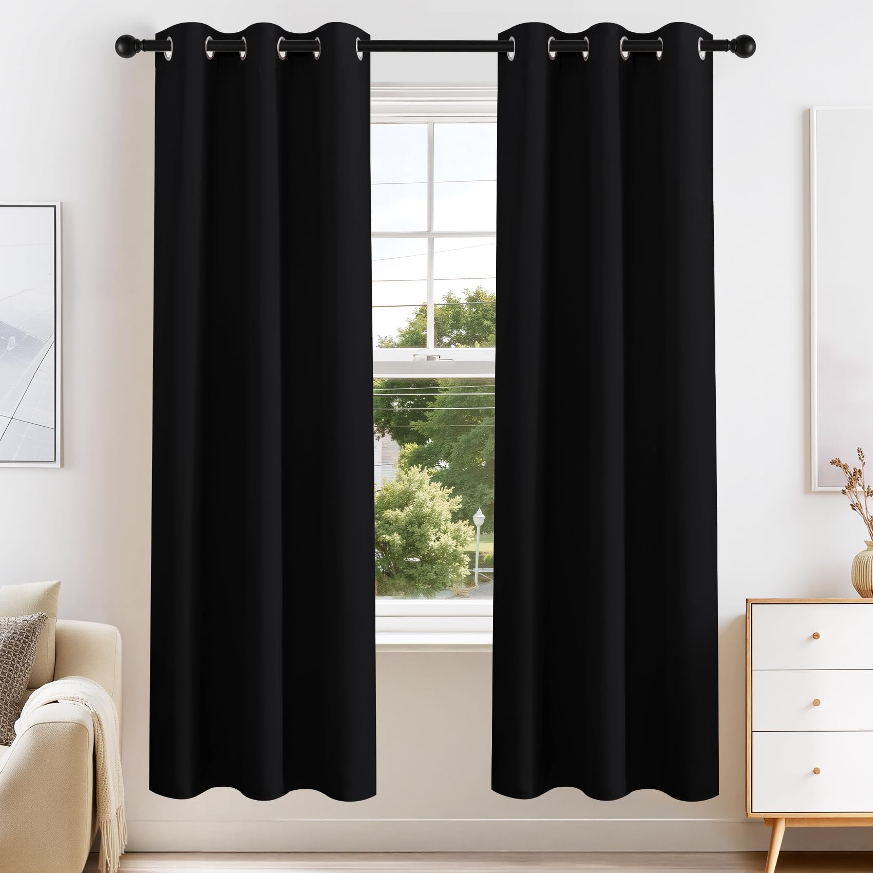 Blackout Curtains for Bedroom 72 Inch Length 2 Panels Set (2 Count)