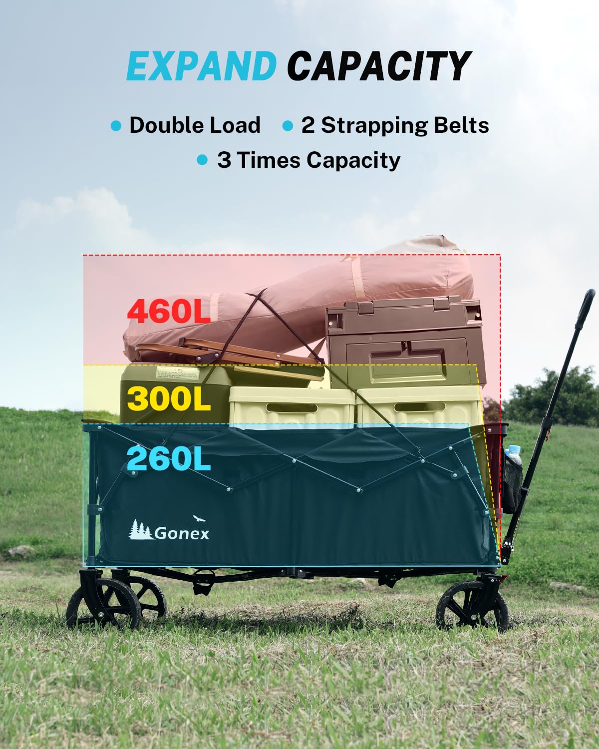 48" L Collapsible Wagon Cart Foldable