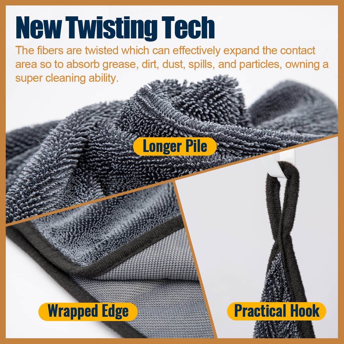 Microfiber Towels Cars Wash Drying Cleaning Cloth (2 Count)