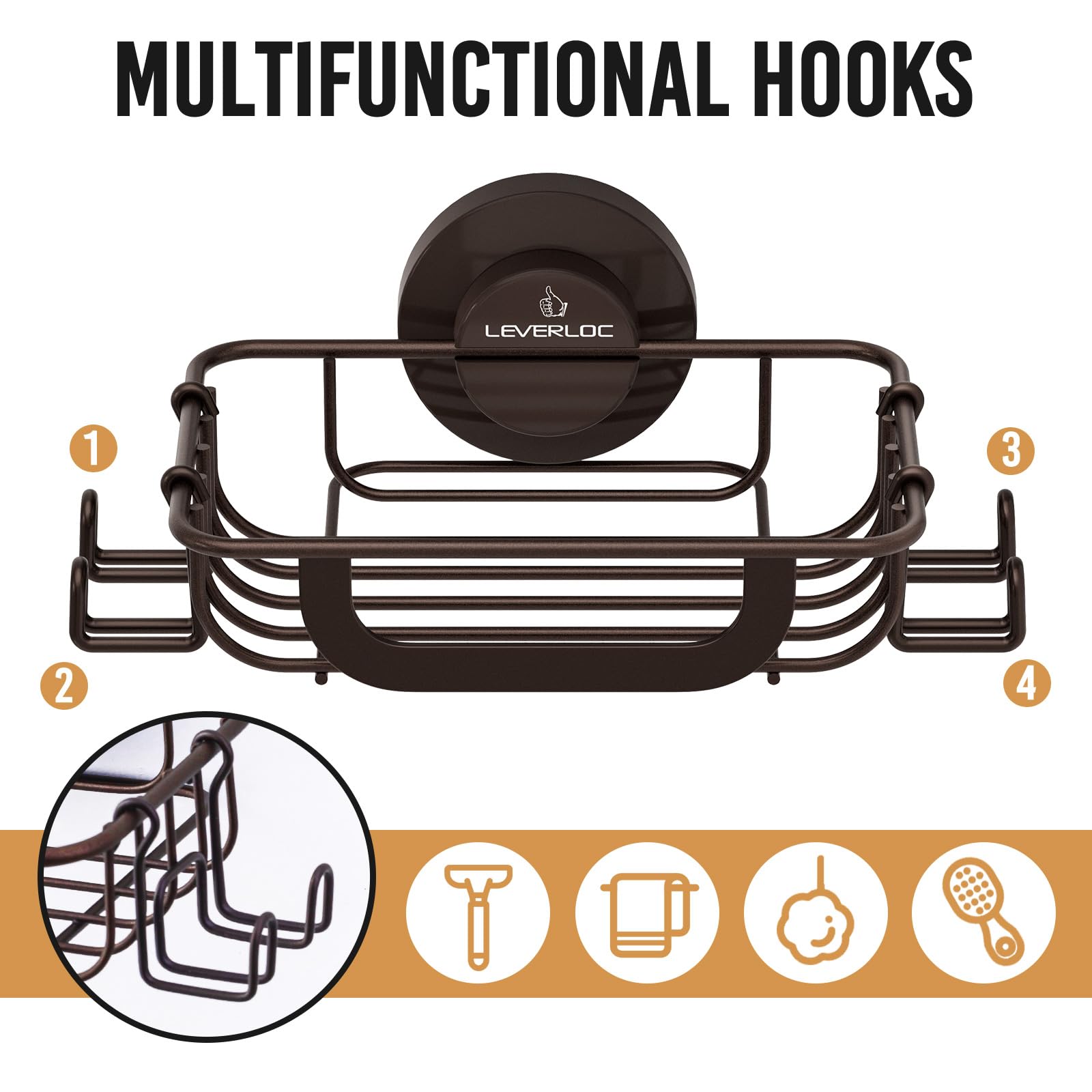 Bar Soap Holder with Hooks