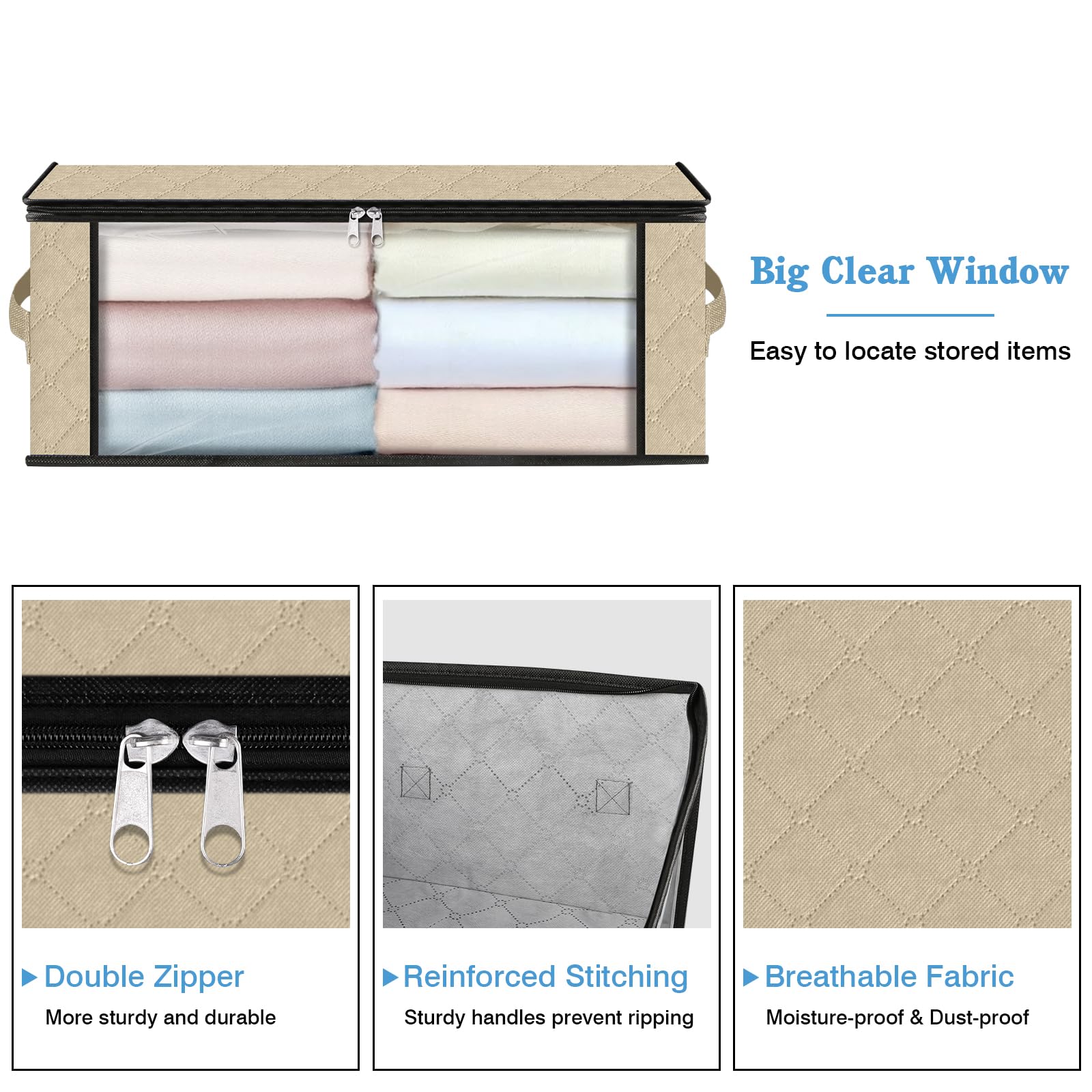 6 Pack Clothes Organizer Storage Bags (6 Count)