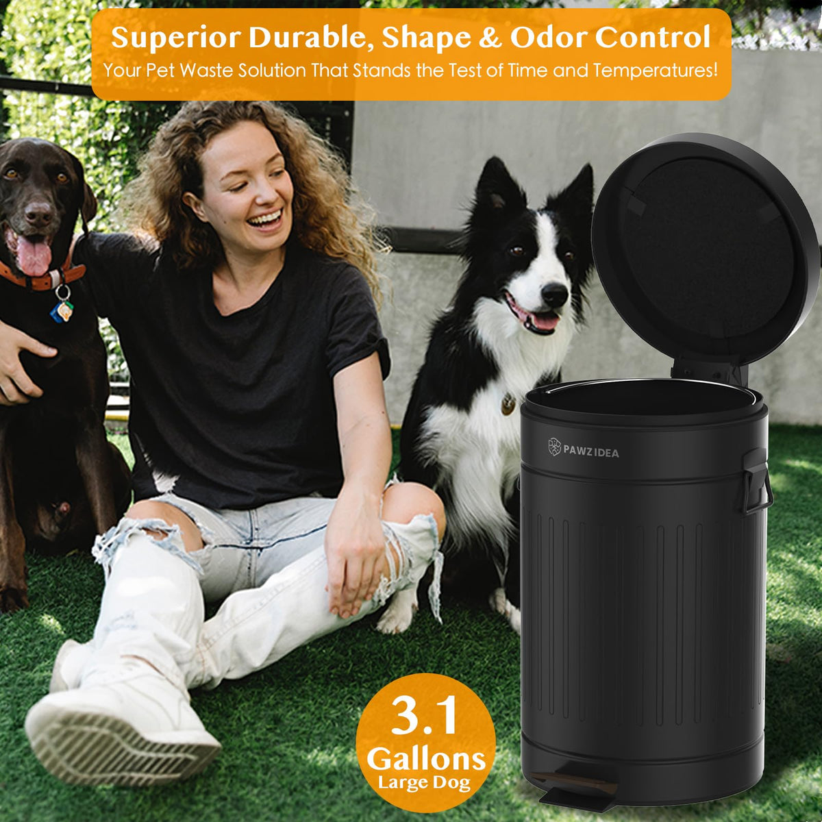 Dog Poop Trash Can Outside Odor Control