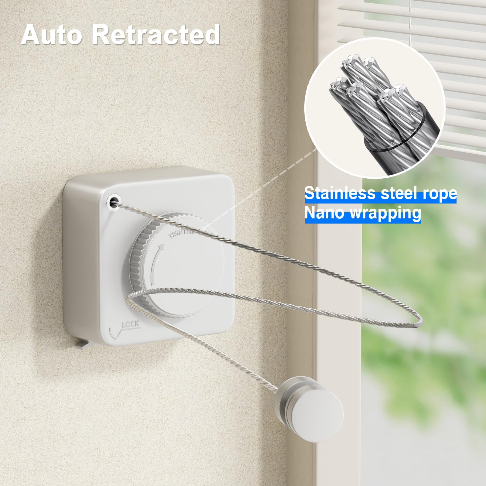 Retractable Clothesline Indoor (15.1 Foot)