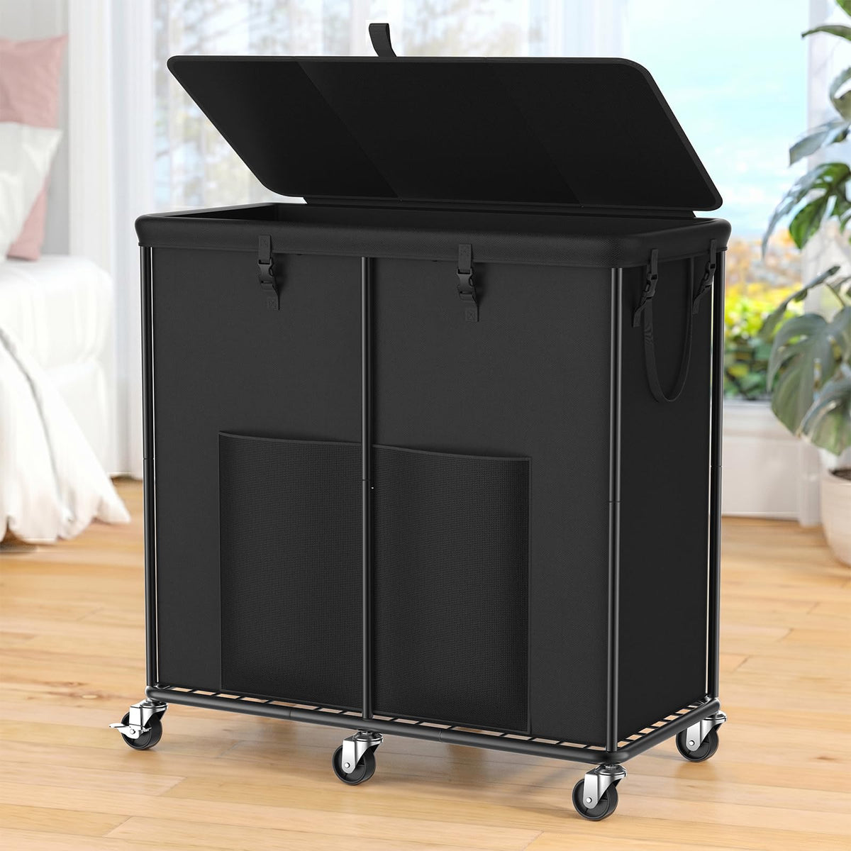 80 GAL Laundry Hamper with Lid & Wheels