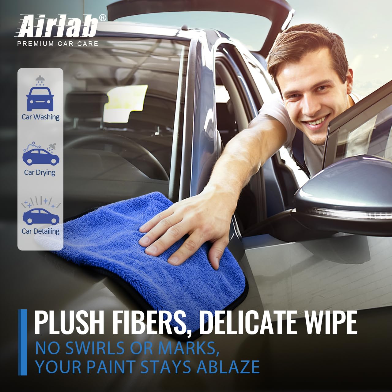 Microfiber Towels Cars Wash Drying Cleaning Cloth (4 Count)