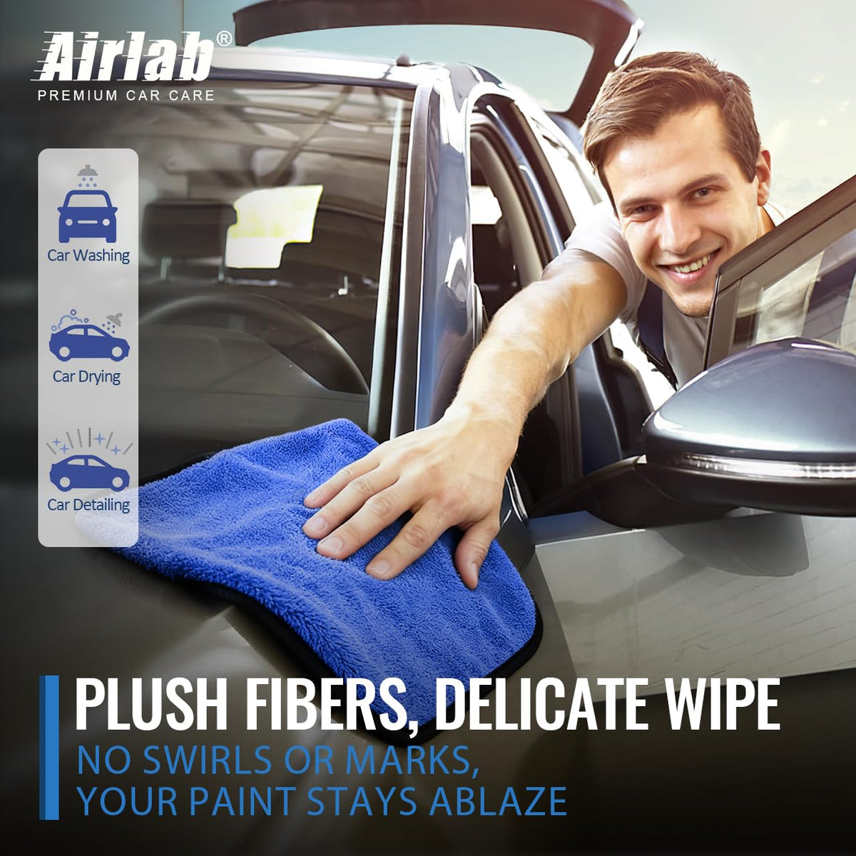Microfiber Towels Cars Wash Drying Cleaning Cloth (4 Count)