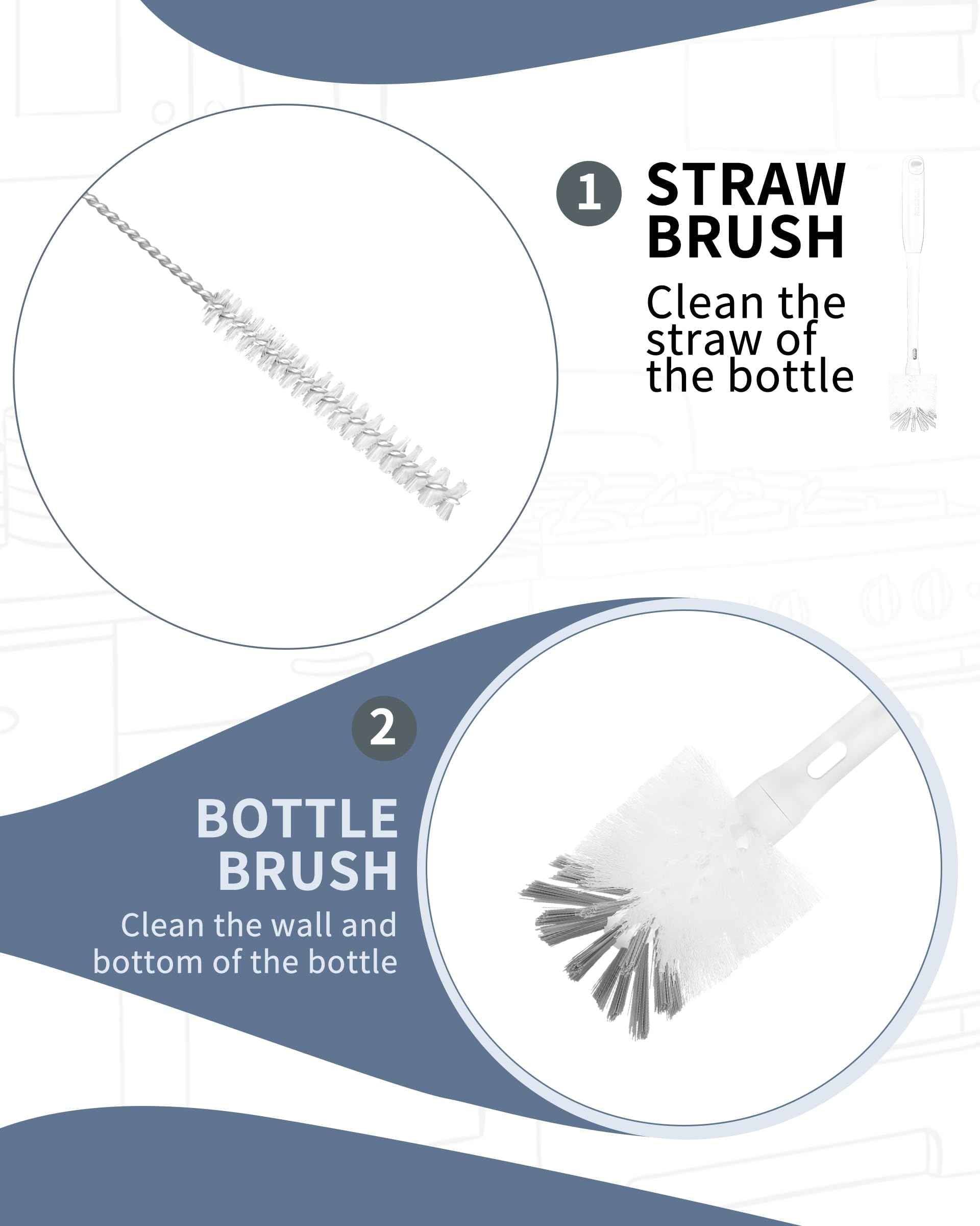 Bottle Brush with Straw Cleaner Brush
