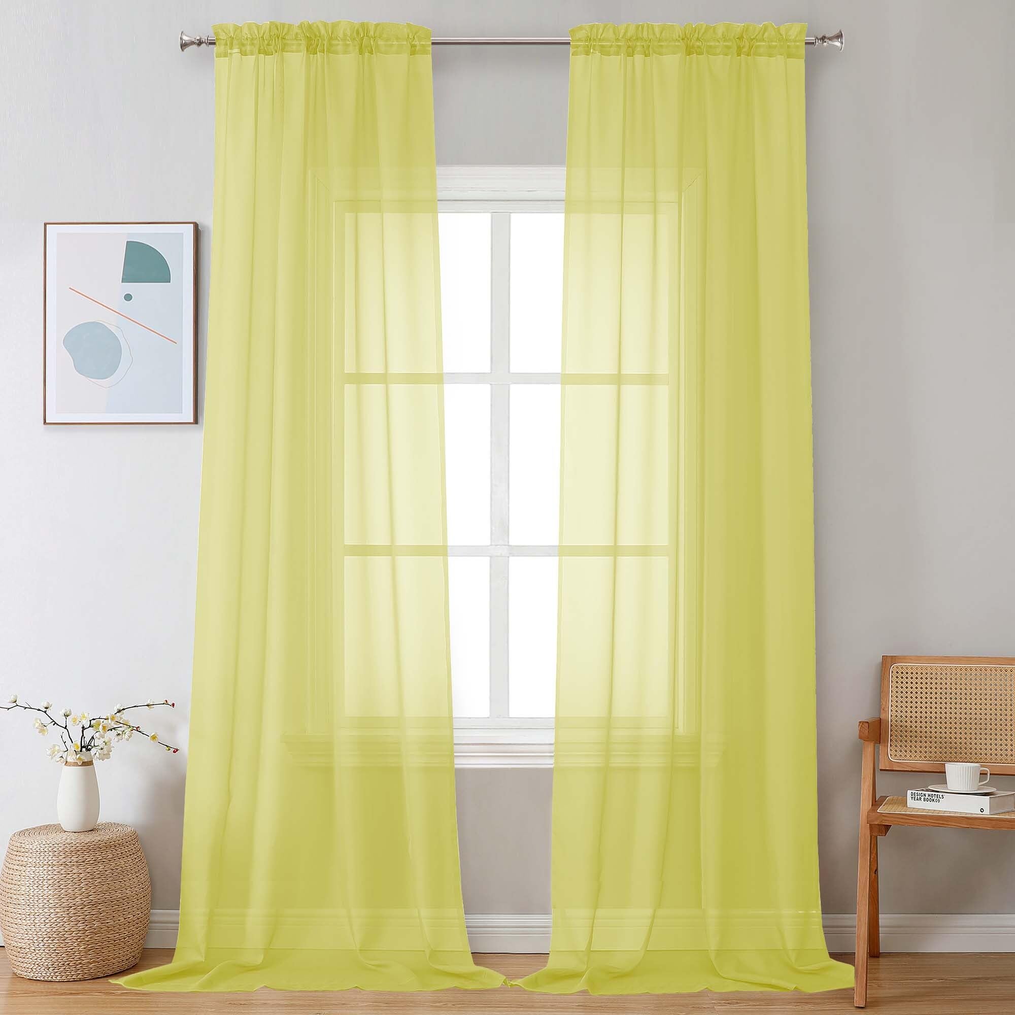 Sheer Curtains 108 Inch Length 2 Panels Set (2 Count)