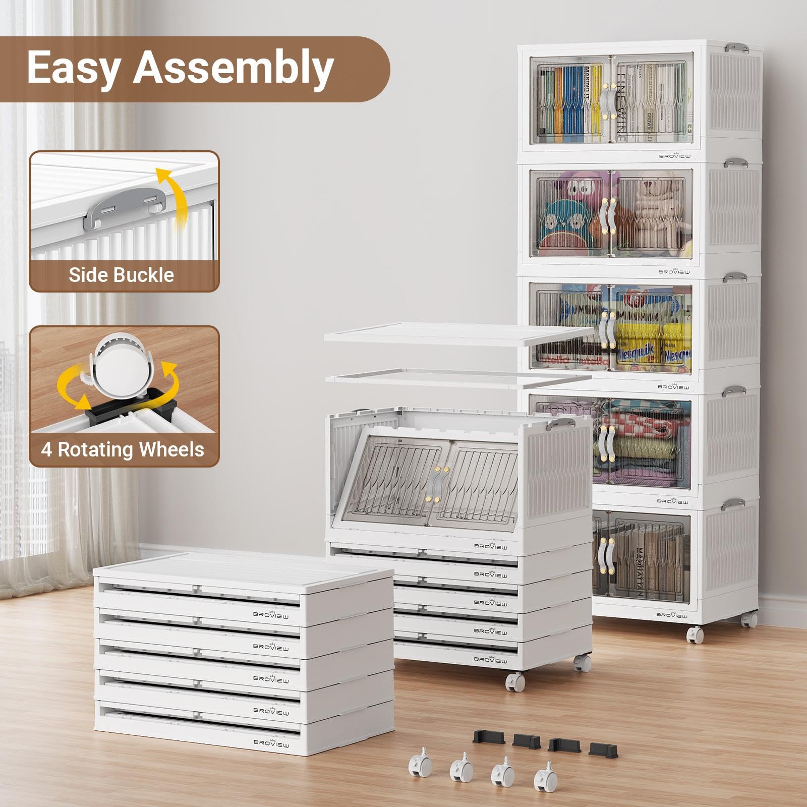 400Qt Stackable Storage Bins with Lid (5 Count)