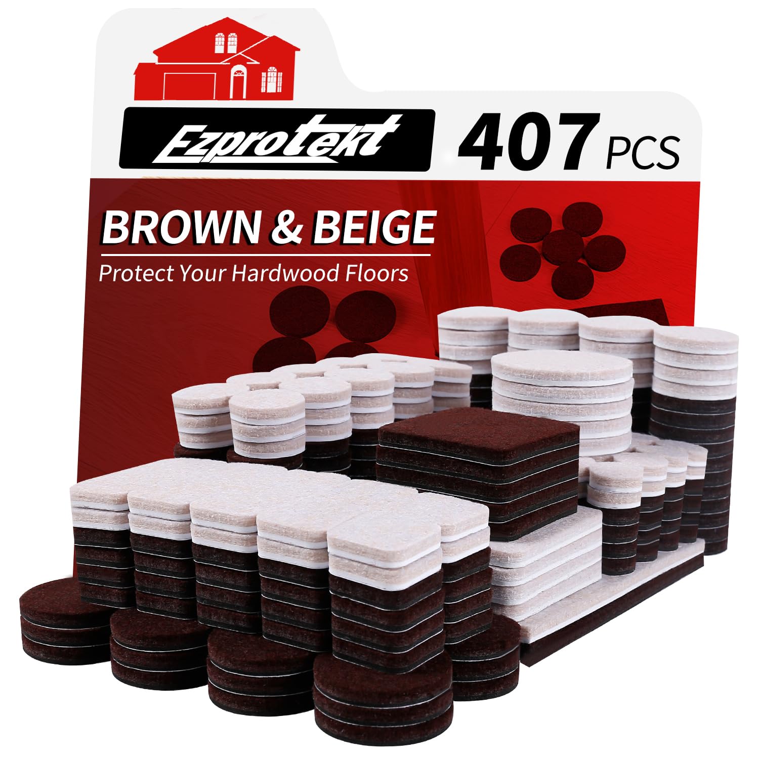 407Pcs Felt Chair Leg Pads Floor Protectors for Hardwoods Floors