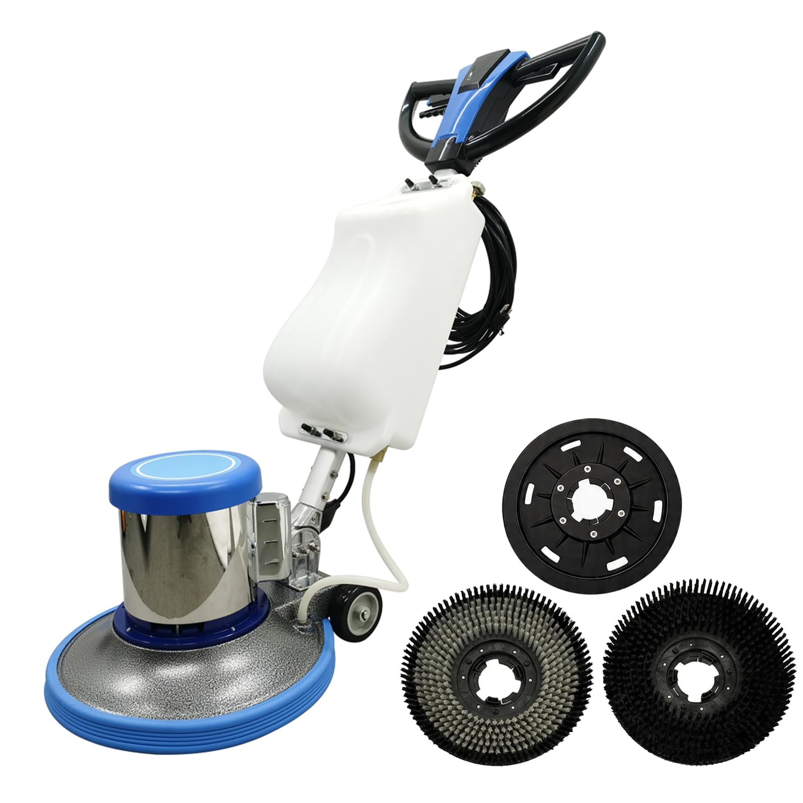 Floor Polisher Commercial Floor Buffer Scrubber Buffer Polisher Machine 17" Carpet Cleaning Machine Industrial Orbiter Floor Cleaning 175RPM with 3gal Tank and 3 Brush heads