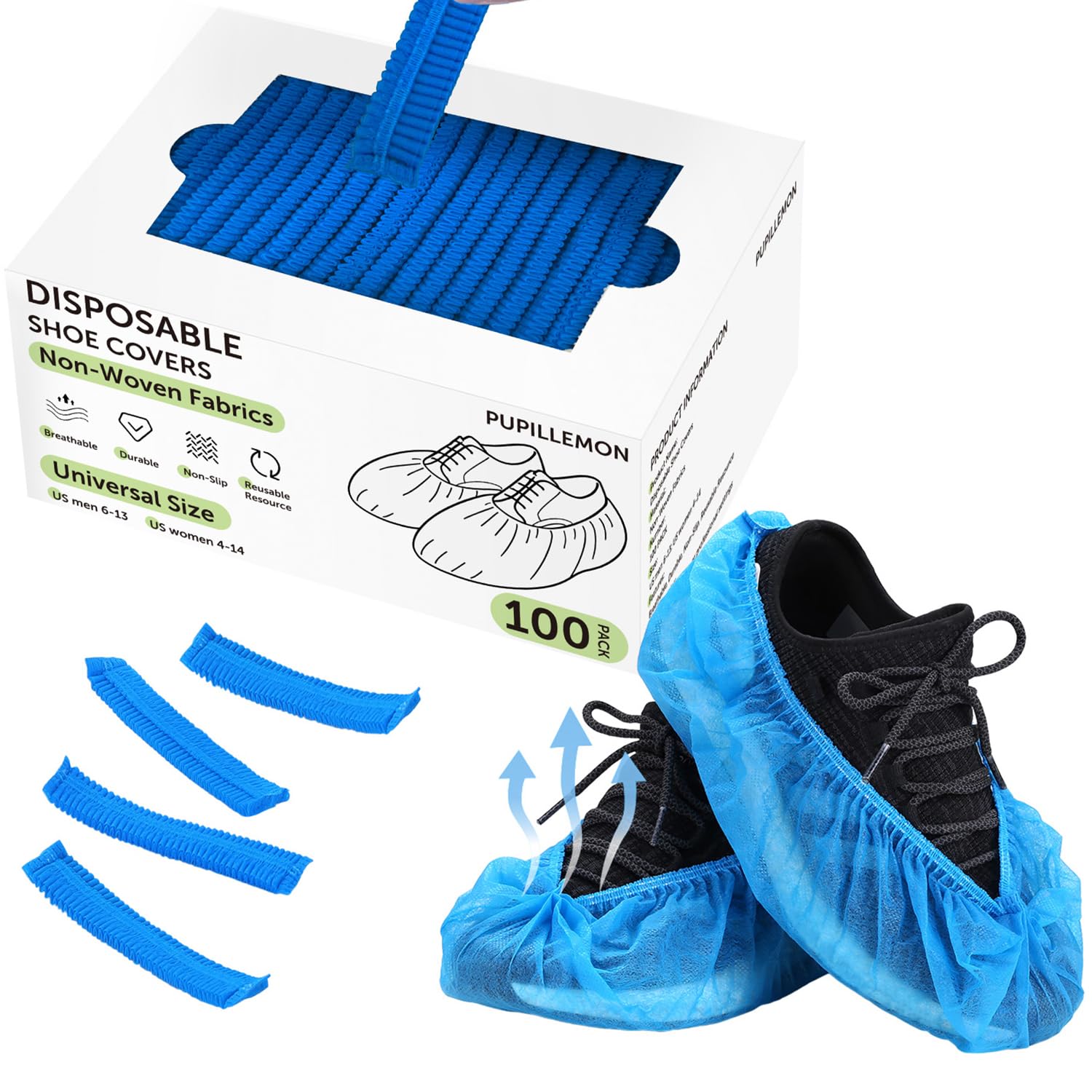 50/100/200 Pack Non-Woven Shoe Covers Disposable for Indoors