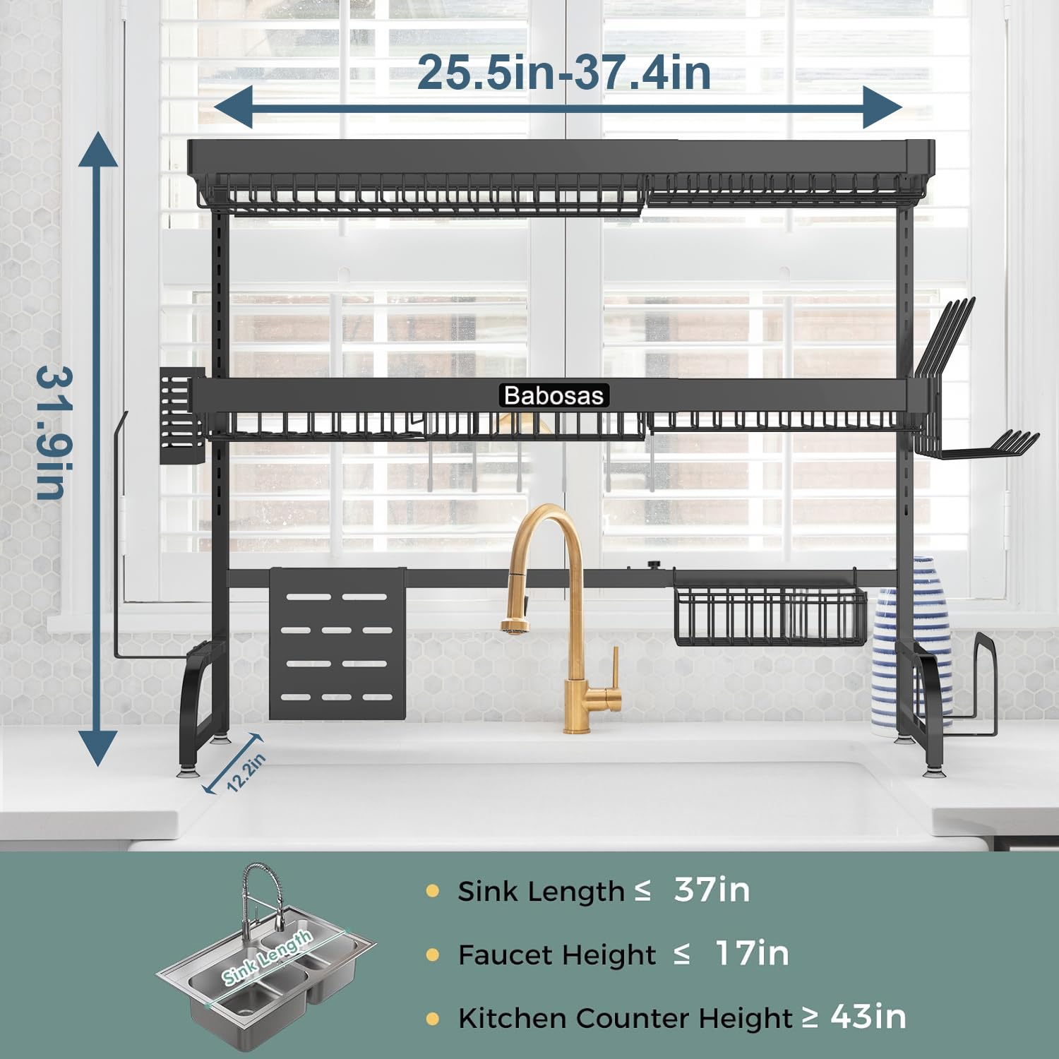 Over The Sink Dish Drying Rack