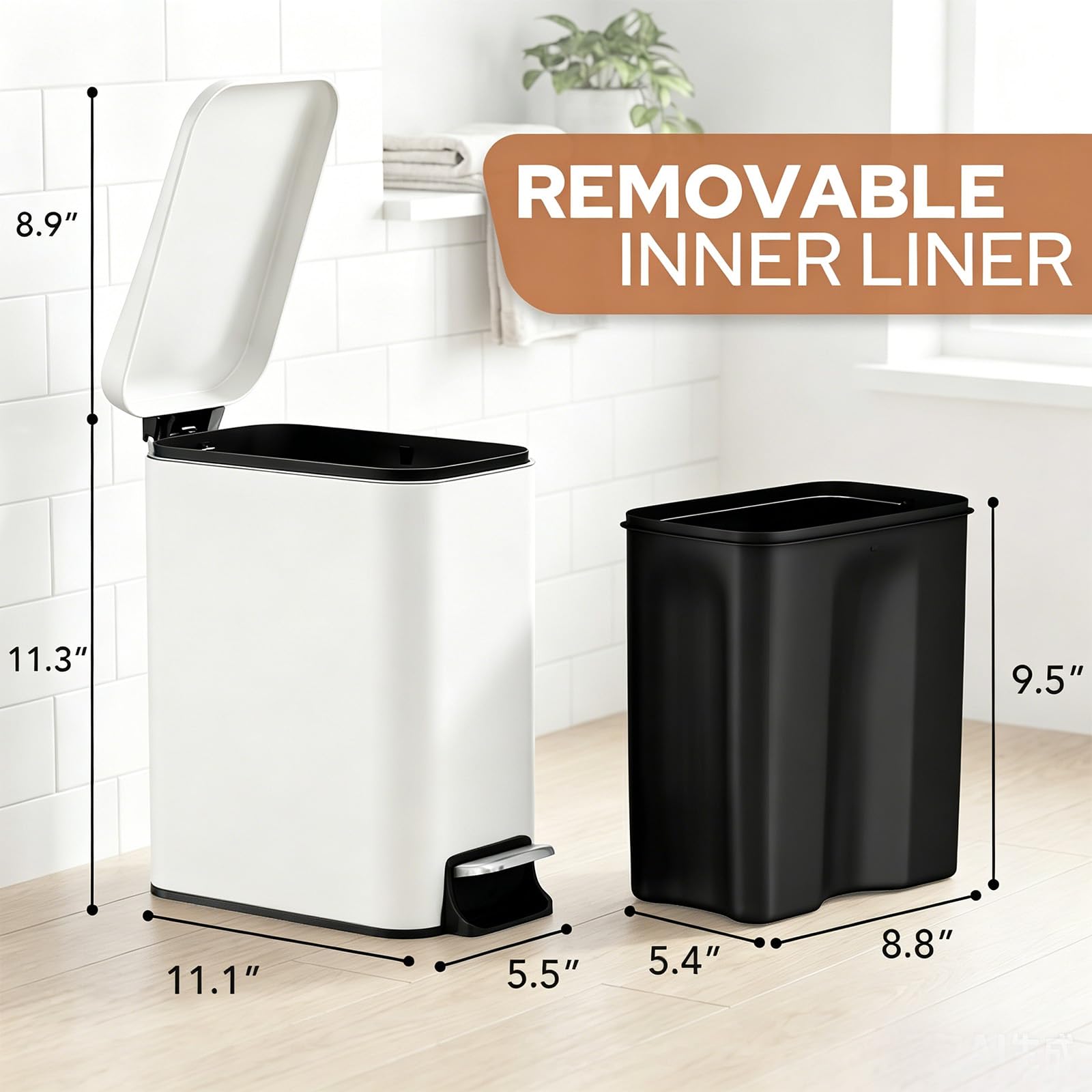 Small Bathroom Trash Can w