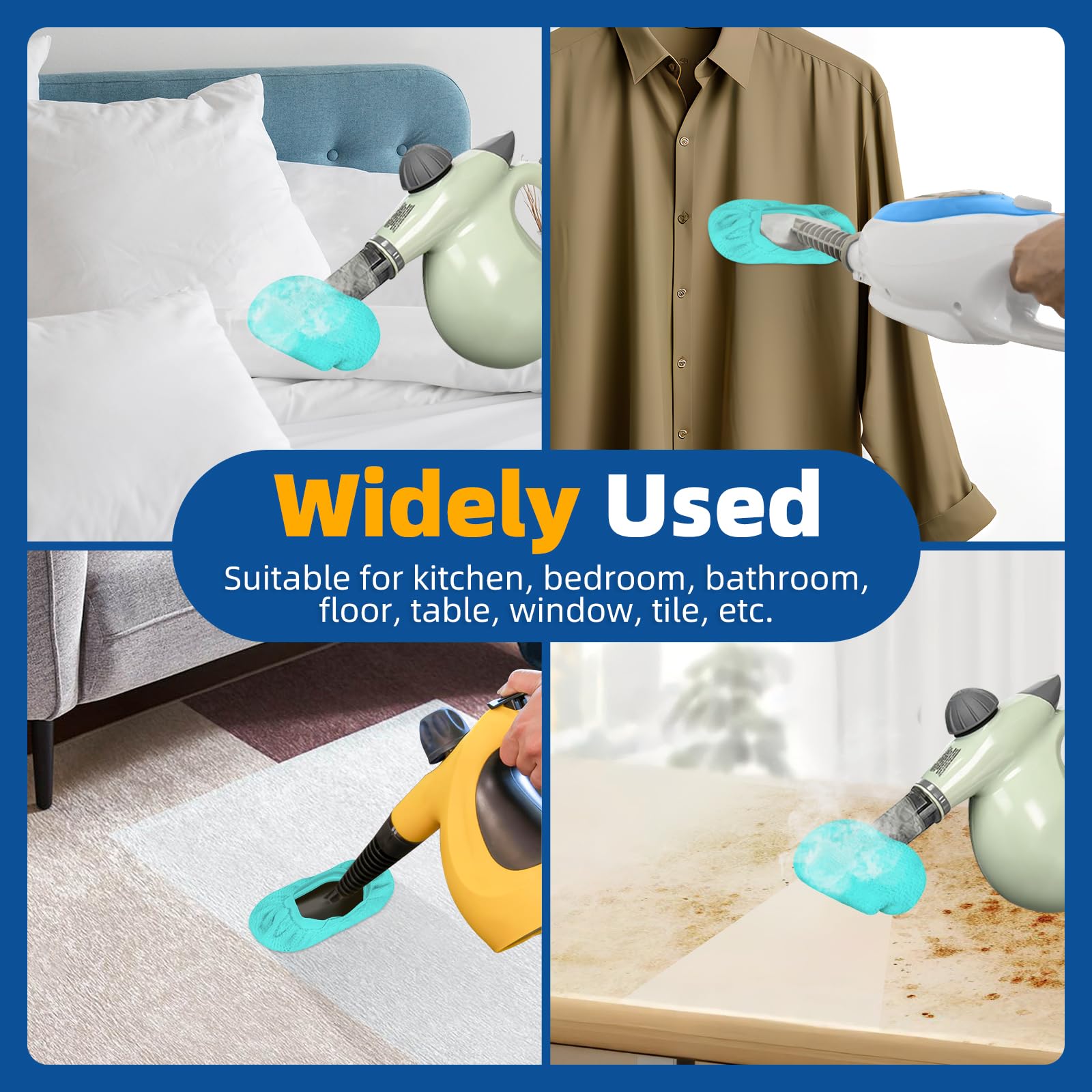 Blue Steamer Cloth Covers for Dirty Jobs & Deep Cleaning (10 Count)