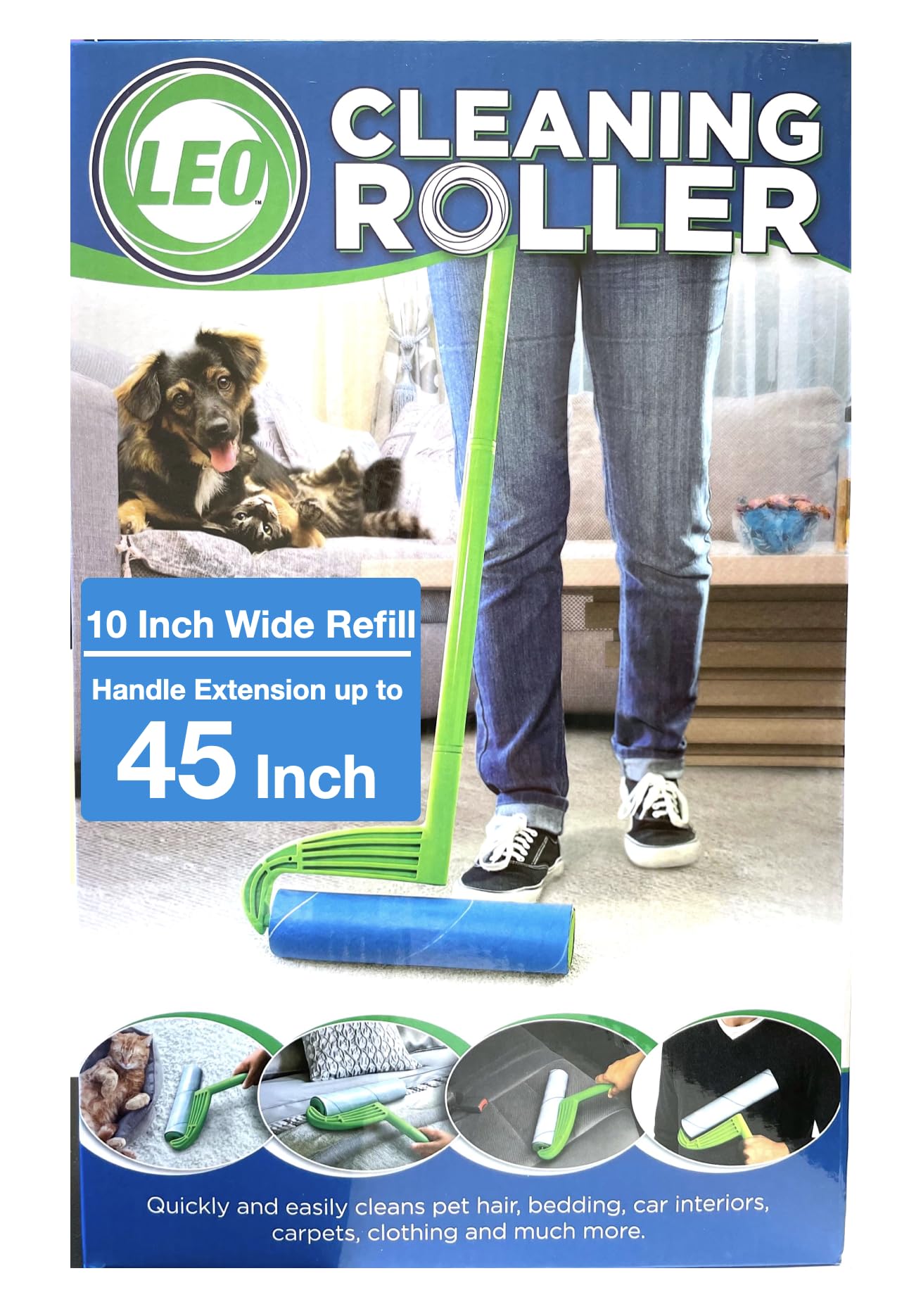10 Inch Wide Lint Roller with Extendable Handle