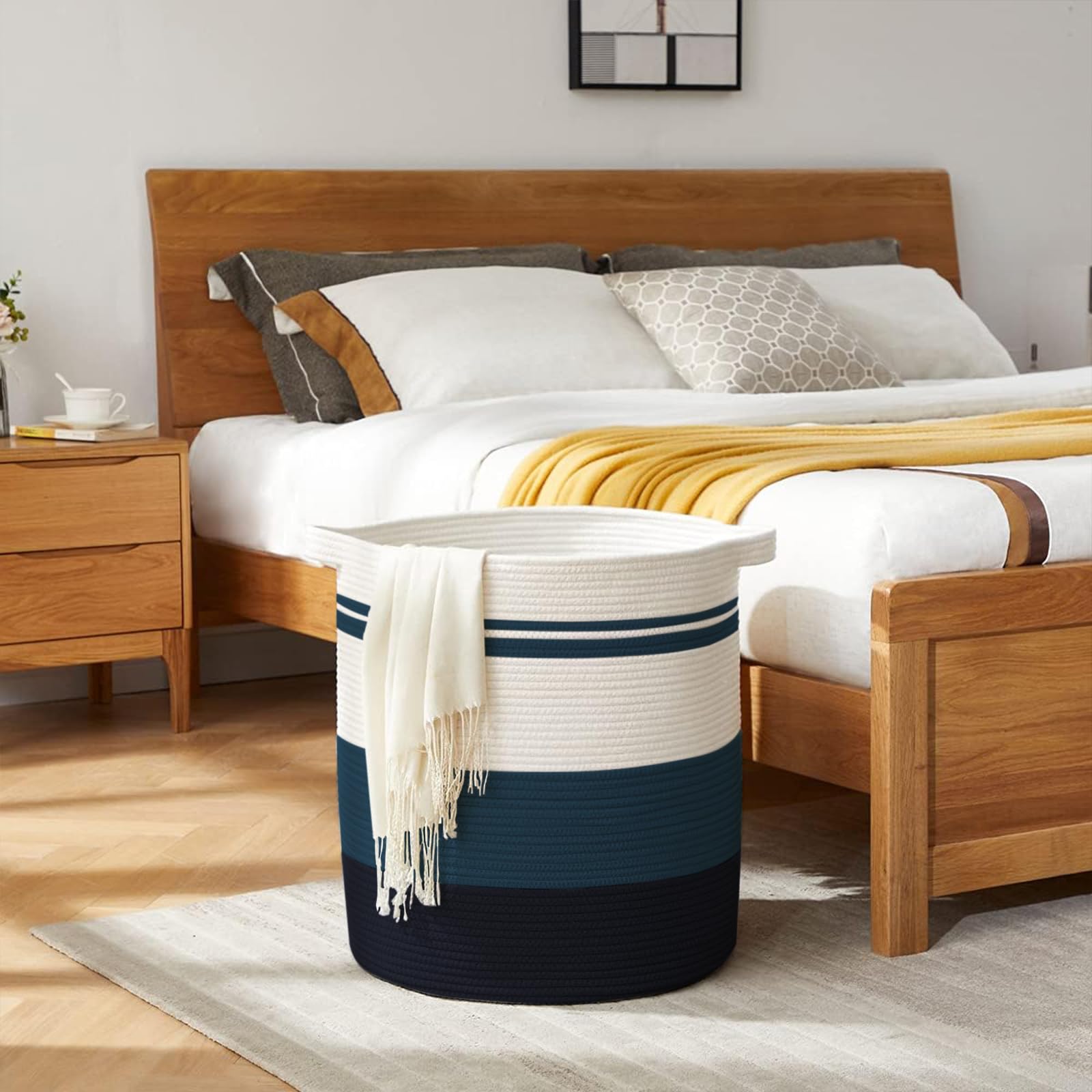 80L Laundry Baskets Hamper with Handles