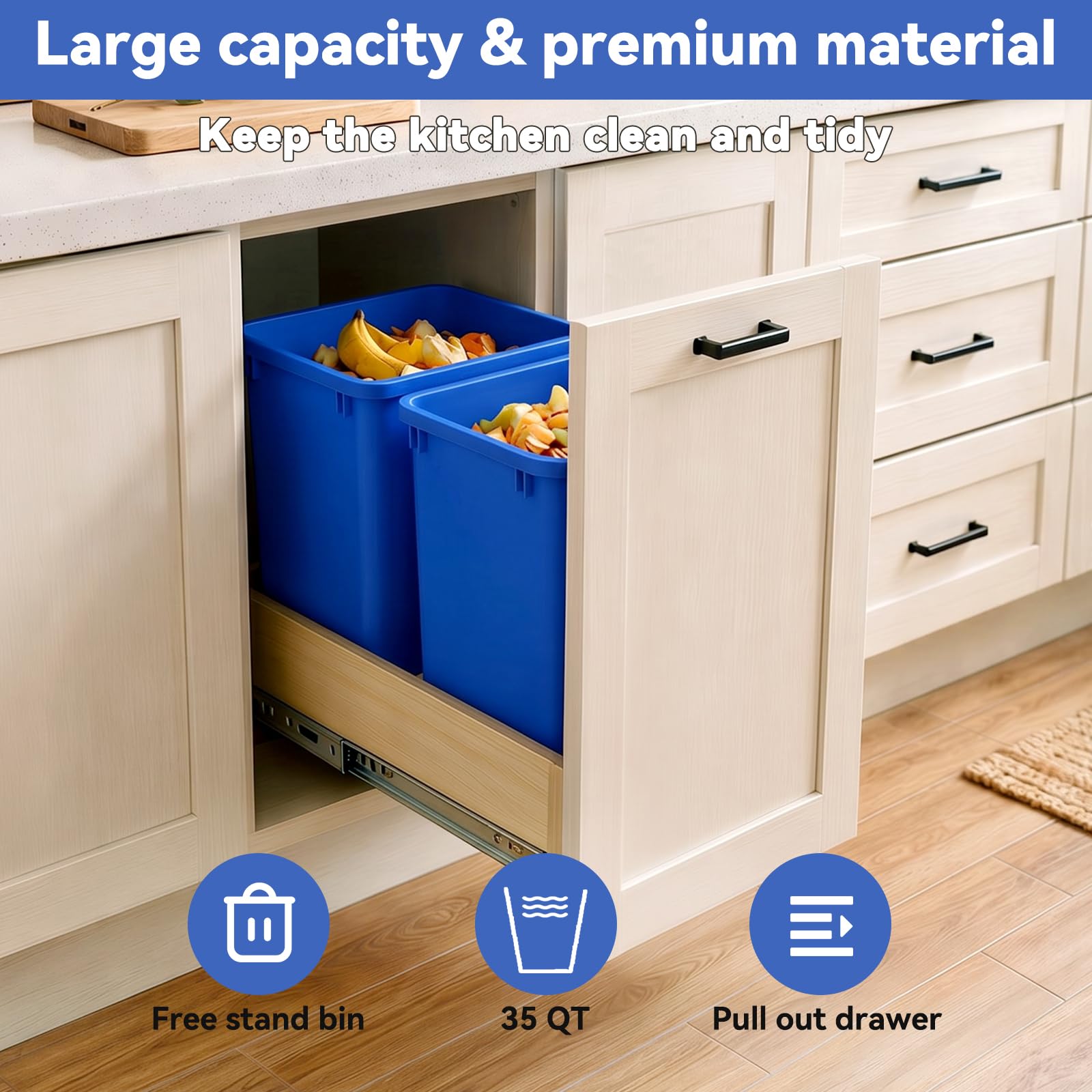 35QT Kitchen Trash Can