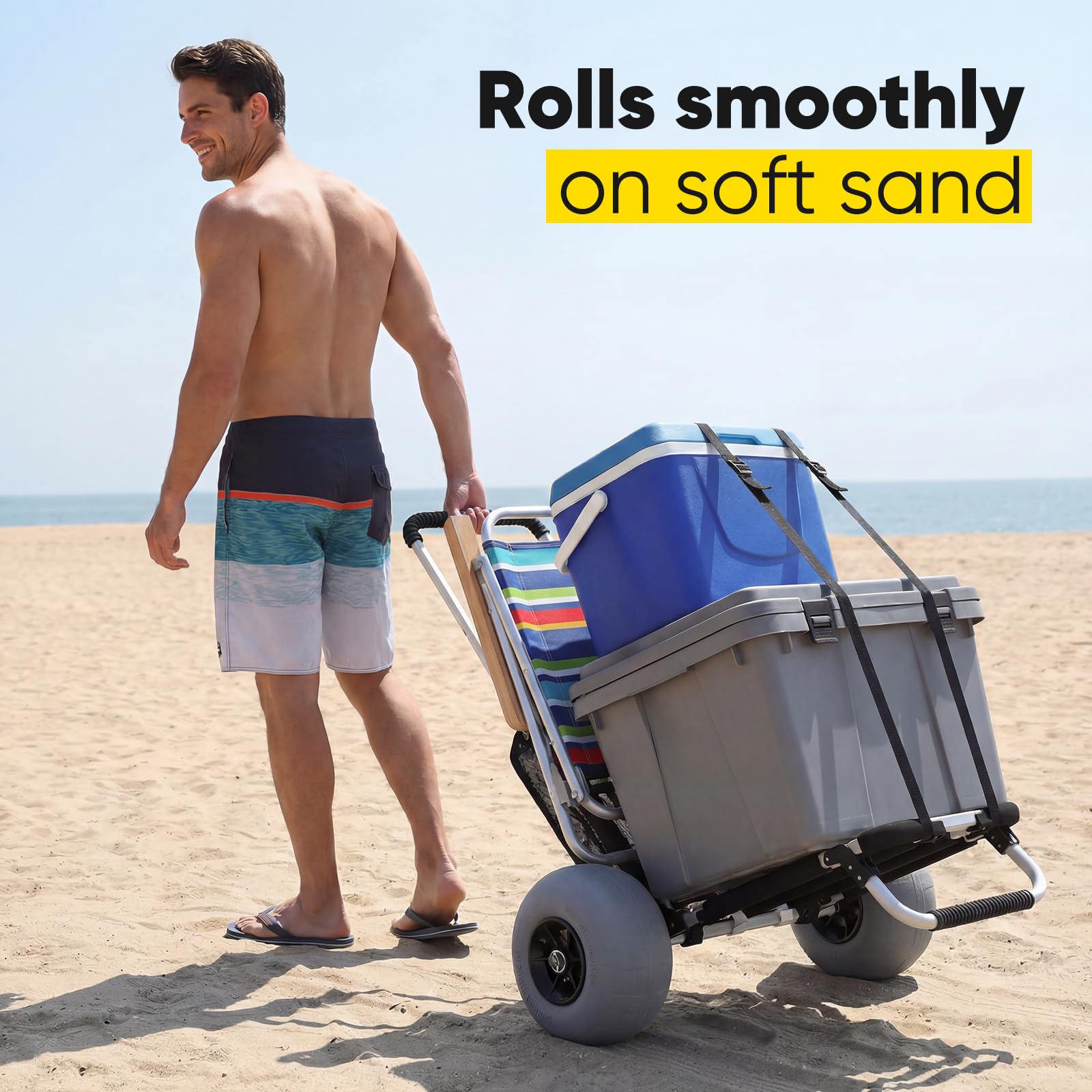 Beach Wagon with 12" Big Wheels for Sand