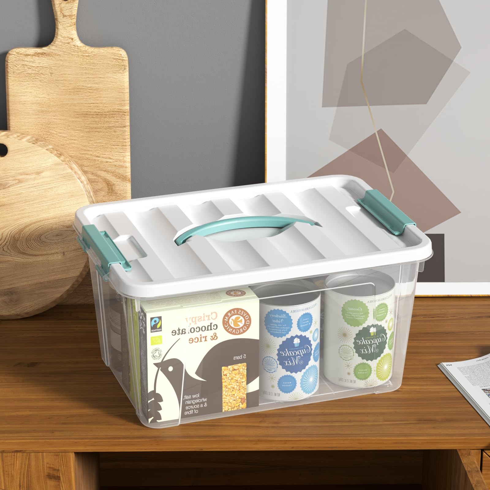 6 Pack Clear Storage Latch Bins (6 Count)
