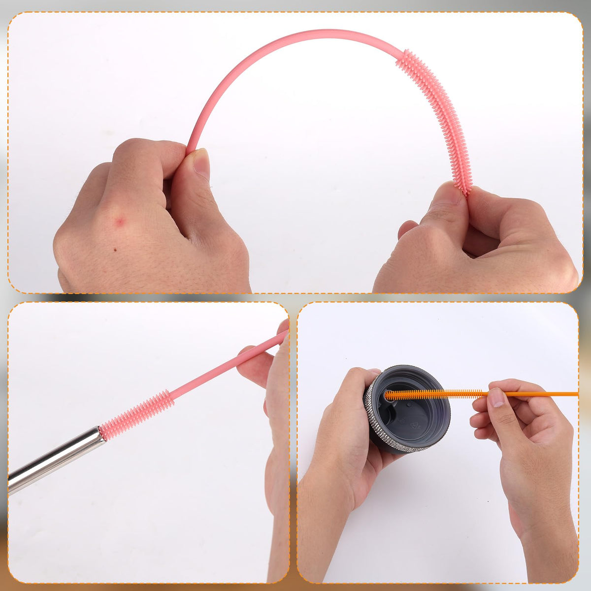 2pcs Silicone Straw Cleaner Brush (2 Count)